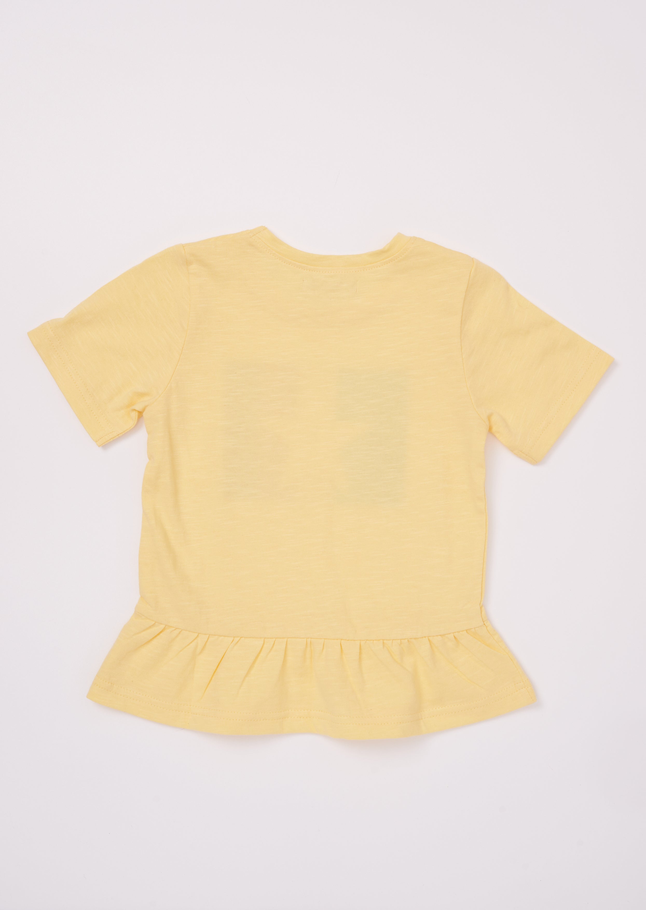 Girls Star Printed Yellow T-Shirt