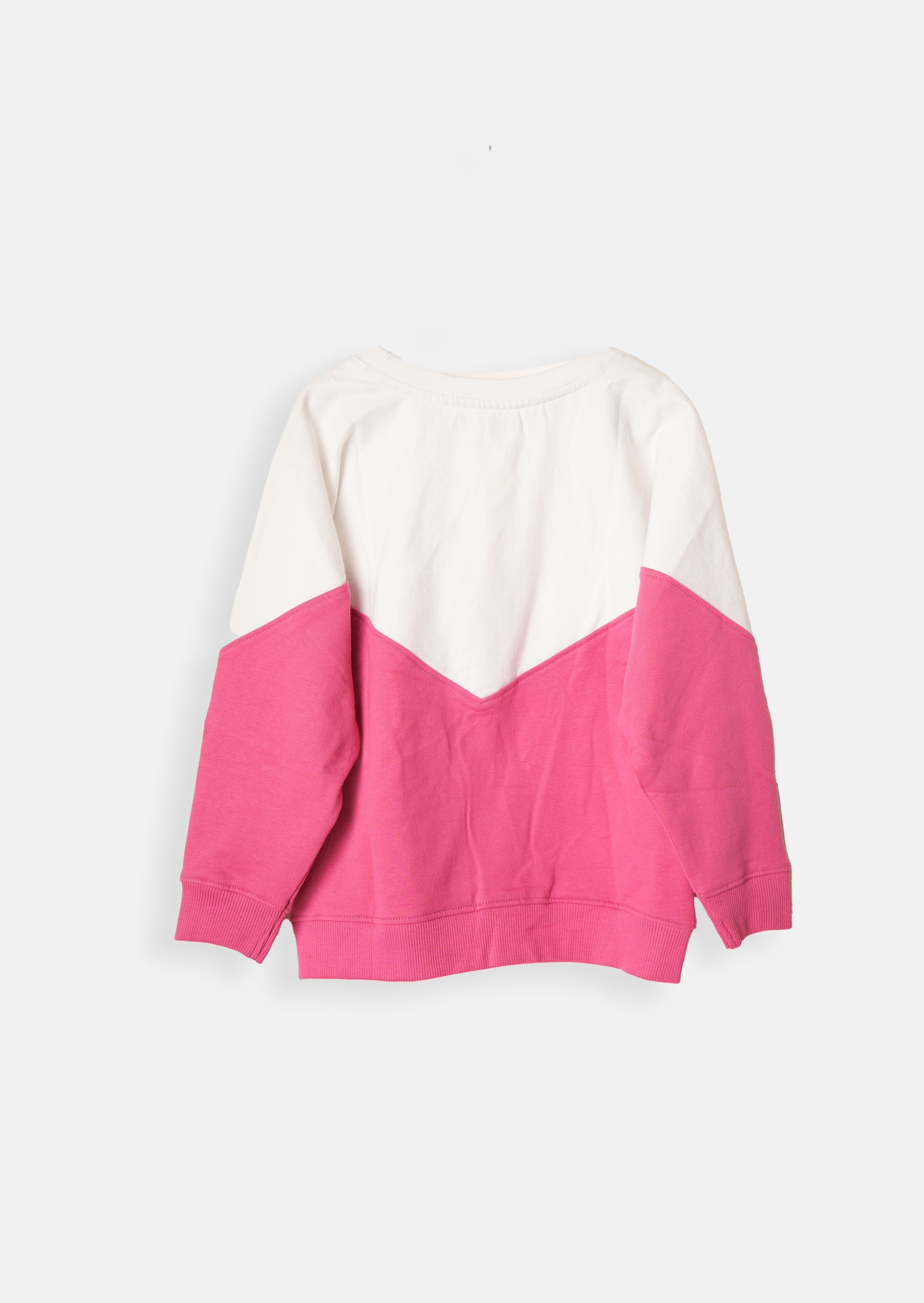 Girls Pink Chevron Slogan Printed Sweatshirt