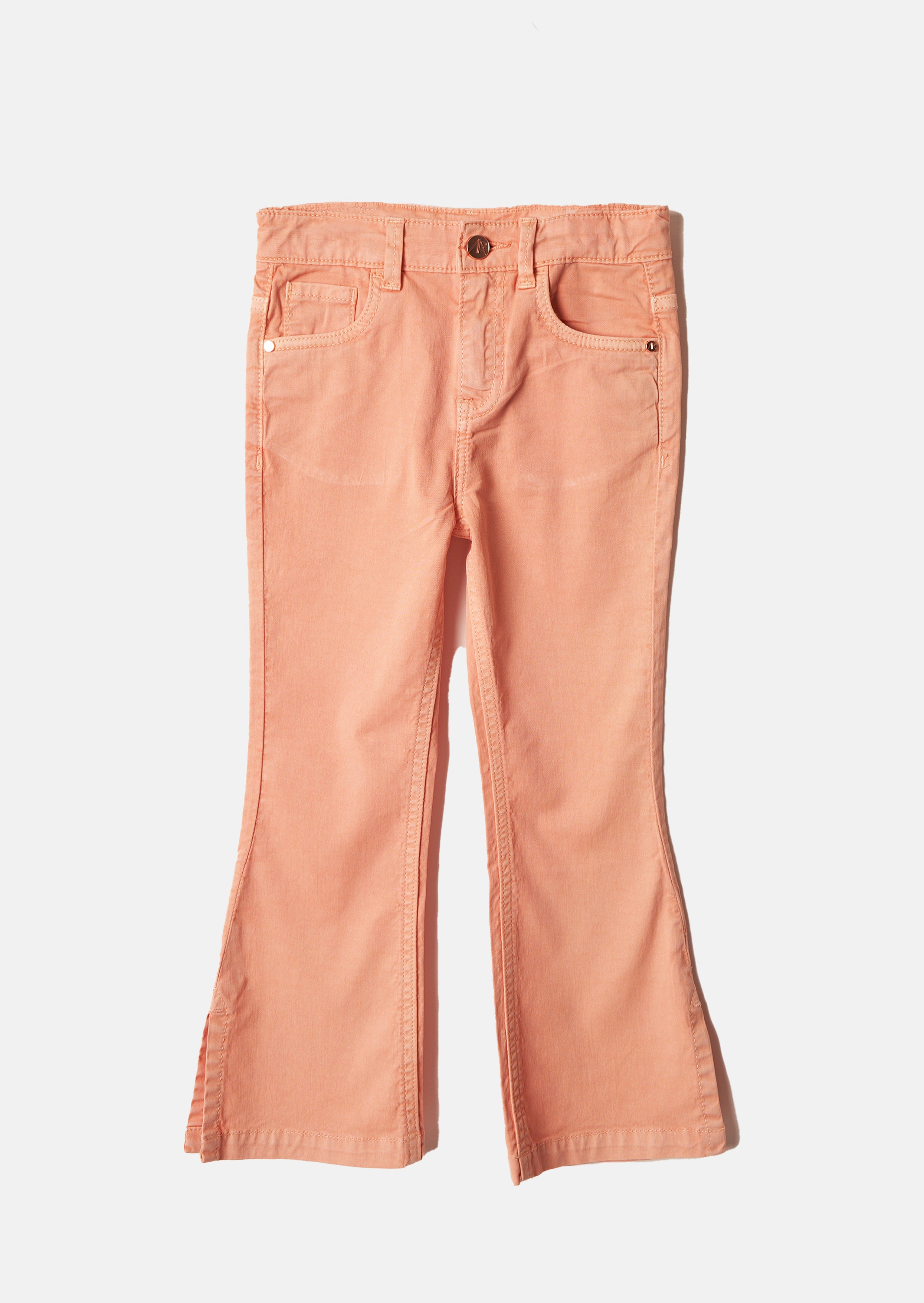Girls Pink Denim Flare Jeans