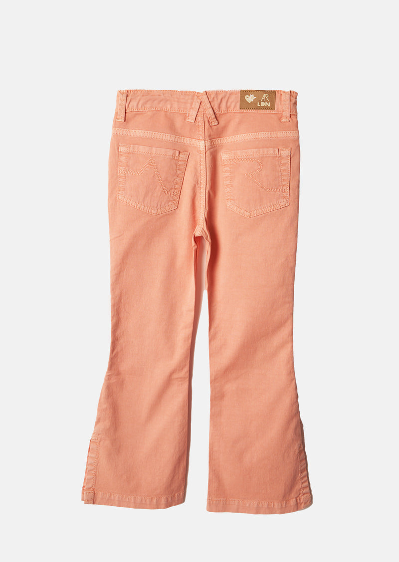 Girls Pink Denim Flare Jeans