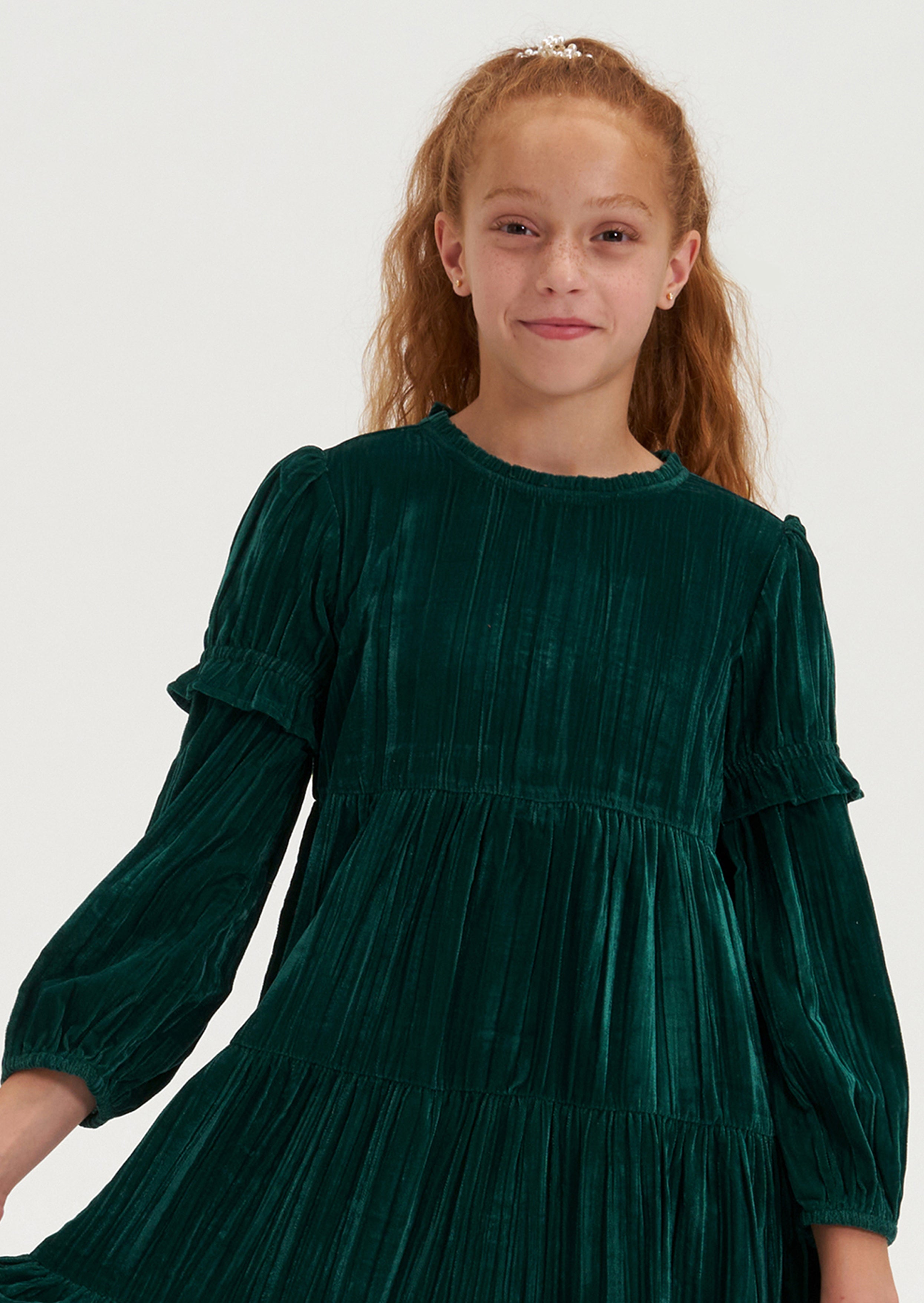 Adalyn Velvet Tiered Dress