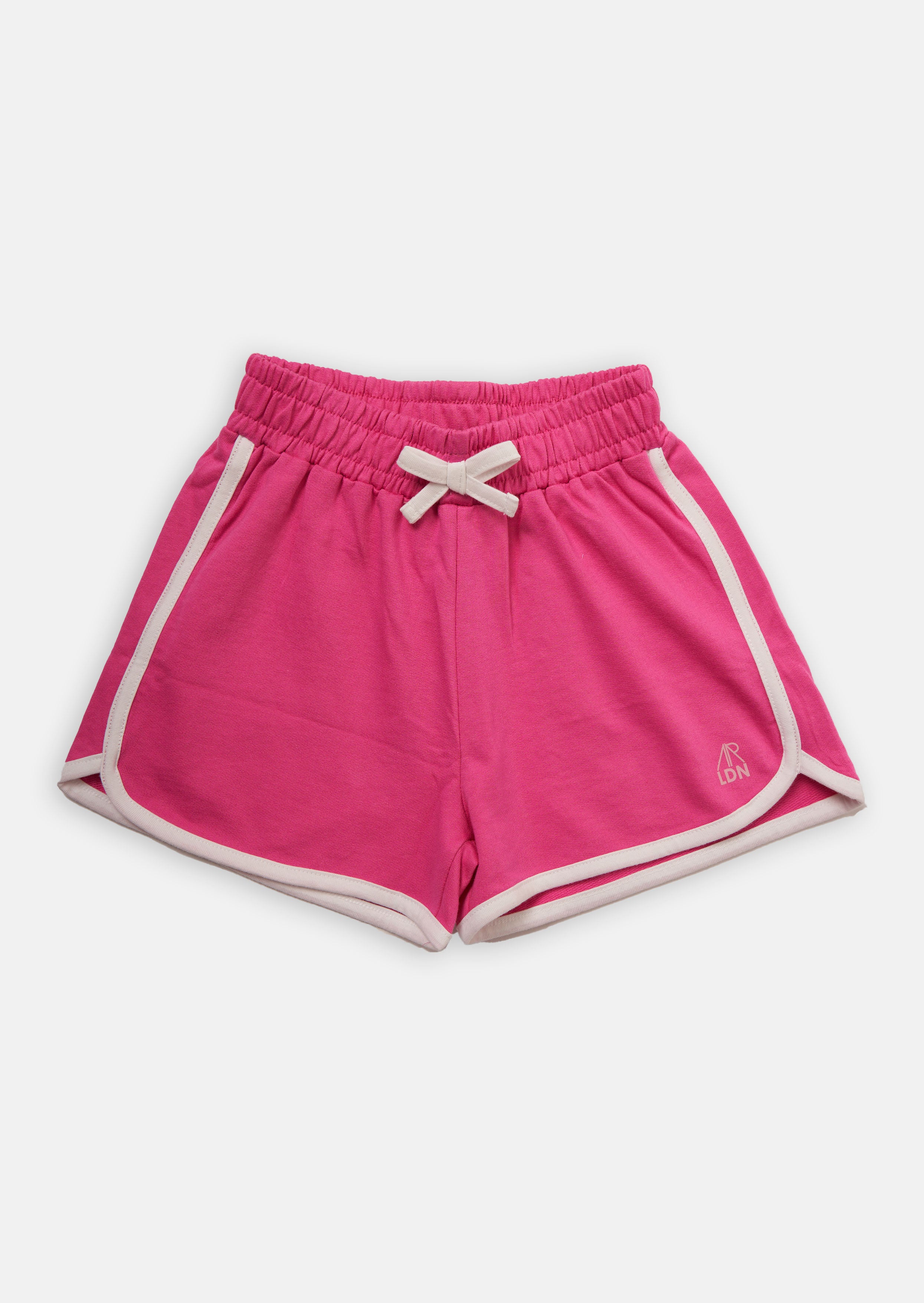 Girls Cotton Solid Pink Sporty Shorts