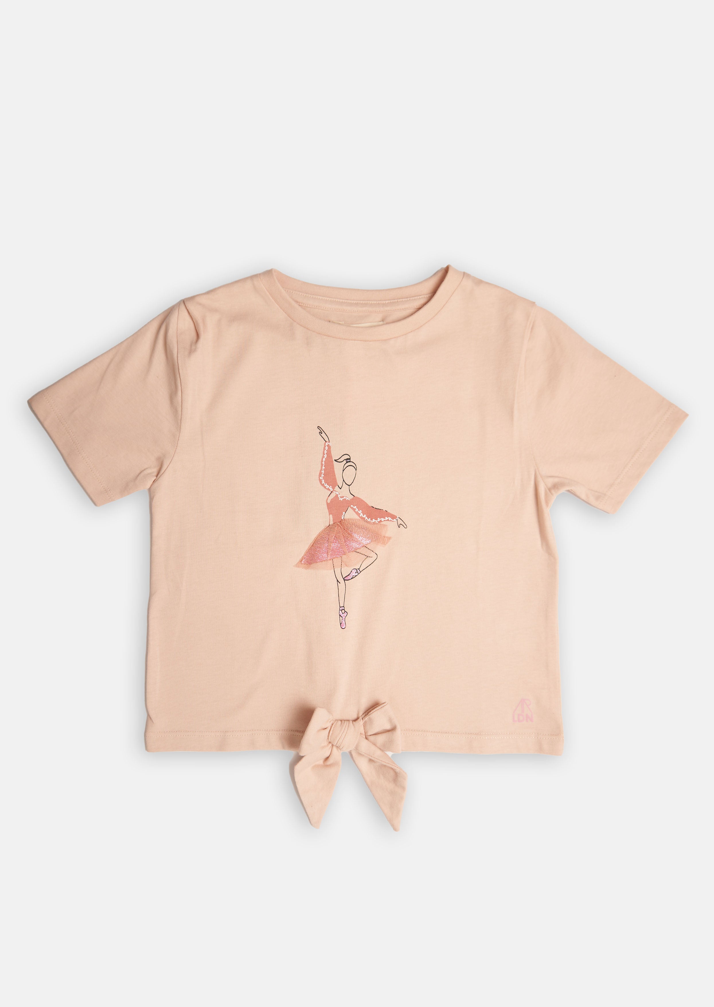 Girls Dance Printed Cotton Beige T-Shirt