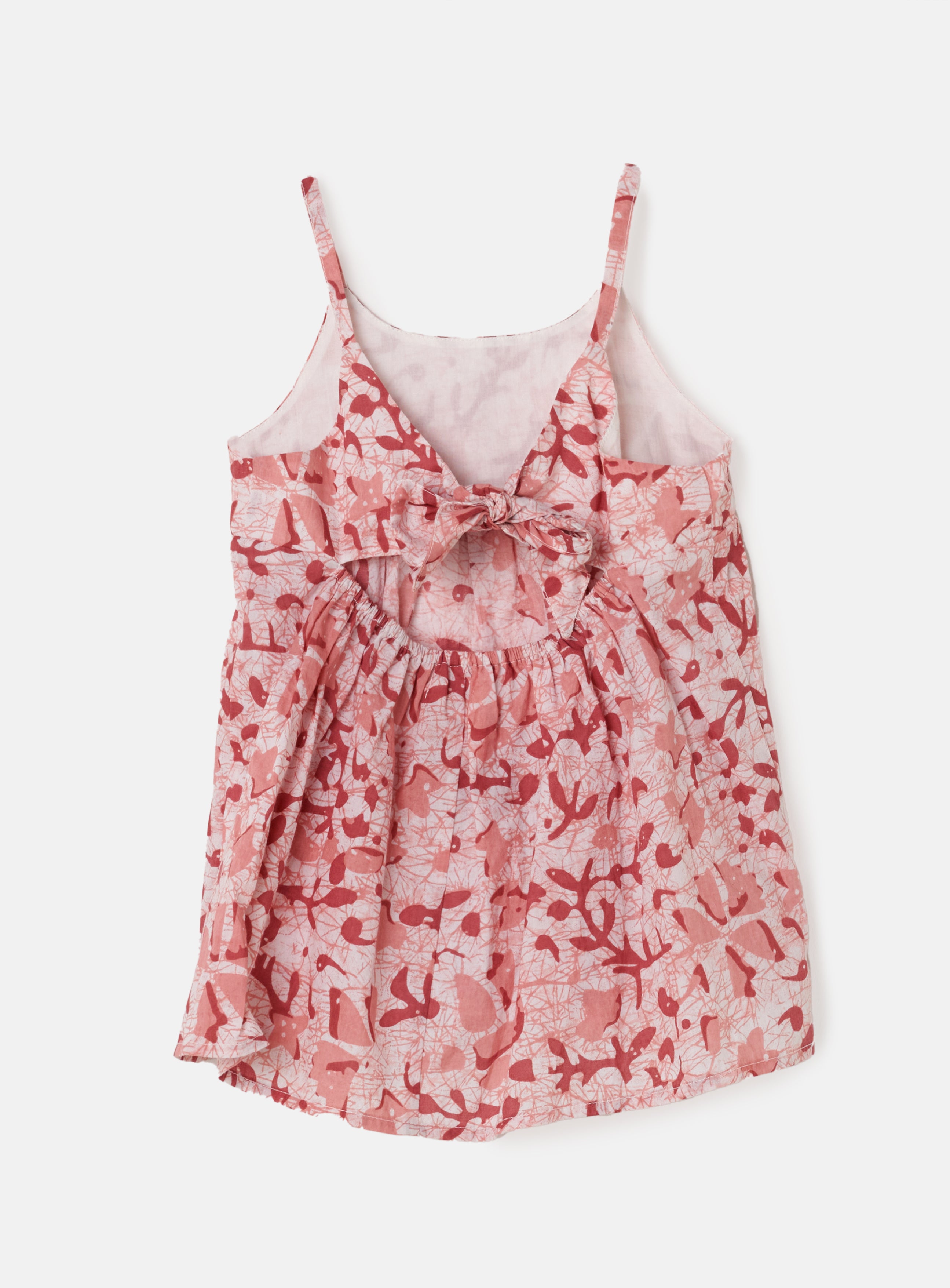 Girls Floral Printed Pink Top with Back Tie
