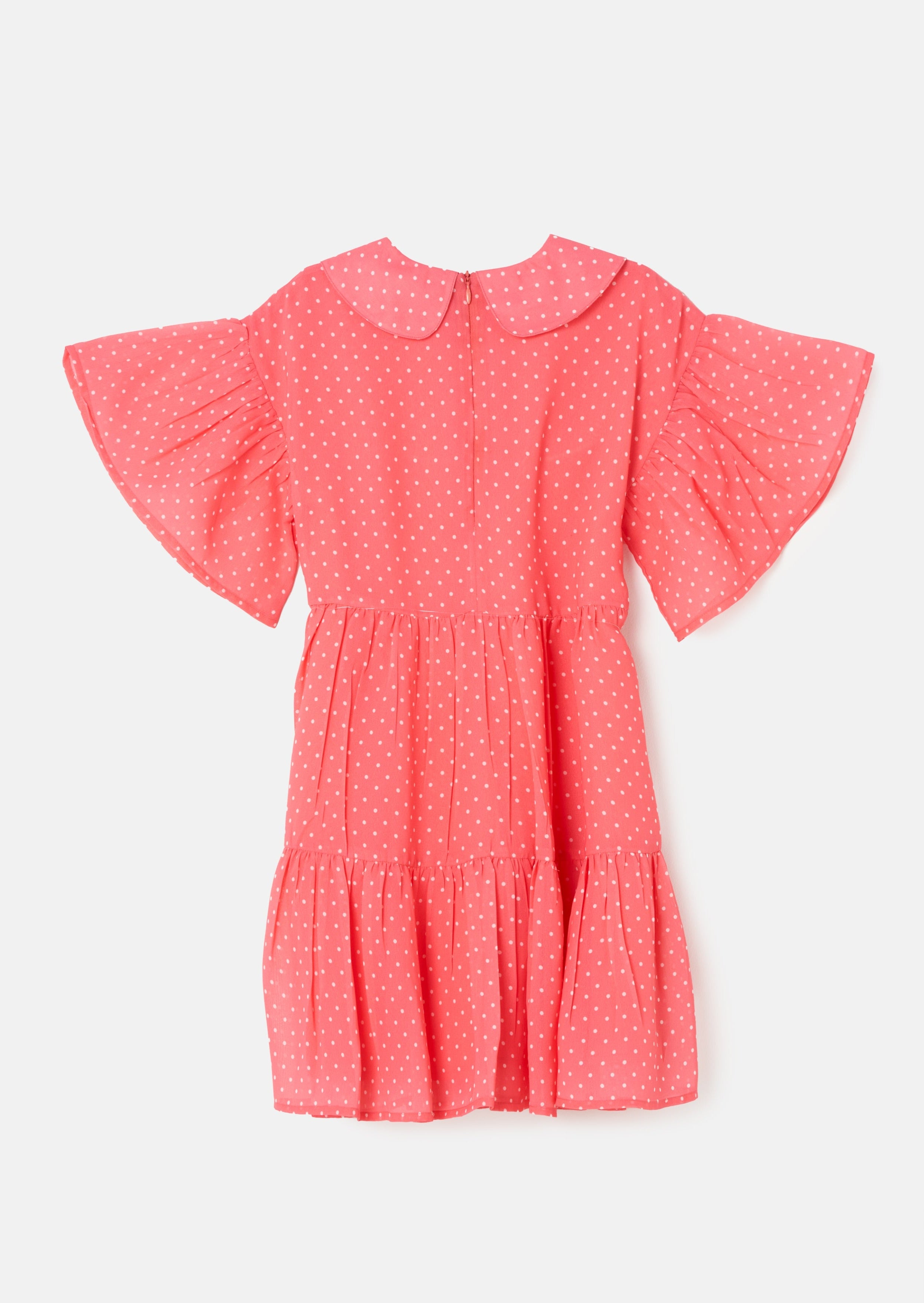 Girls Foil Printed Woven Pink Dress