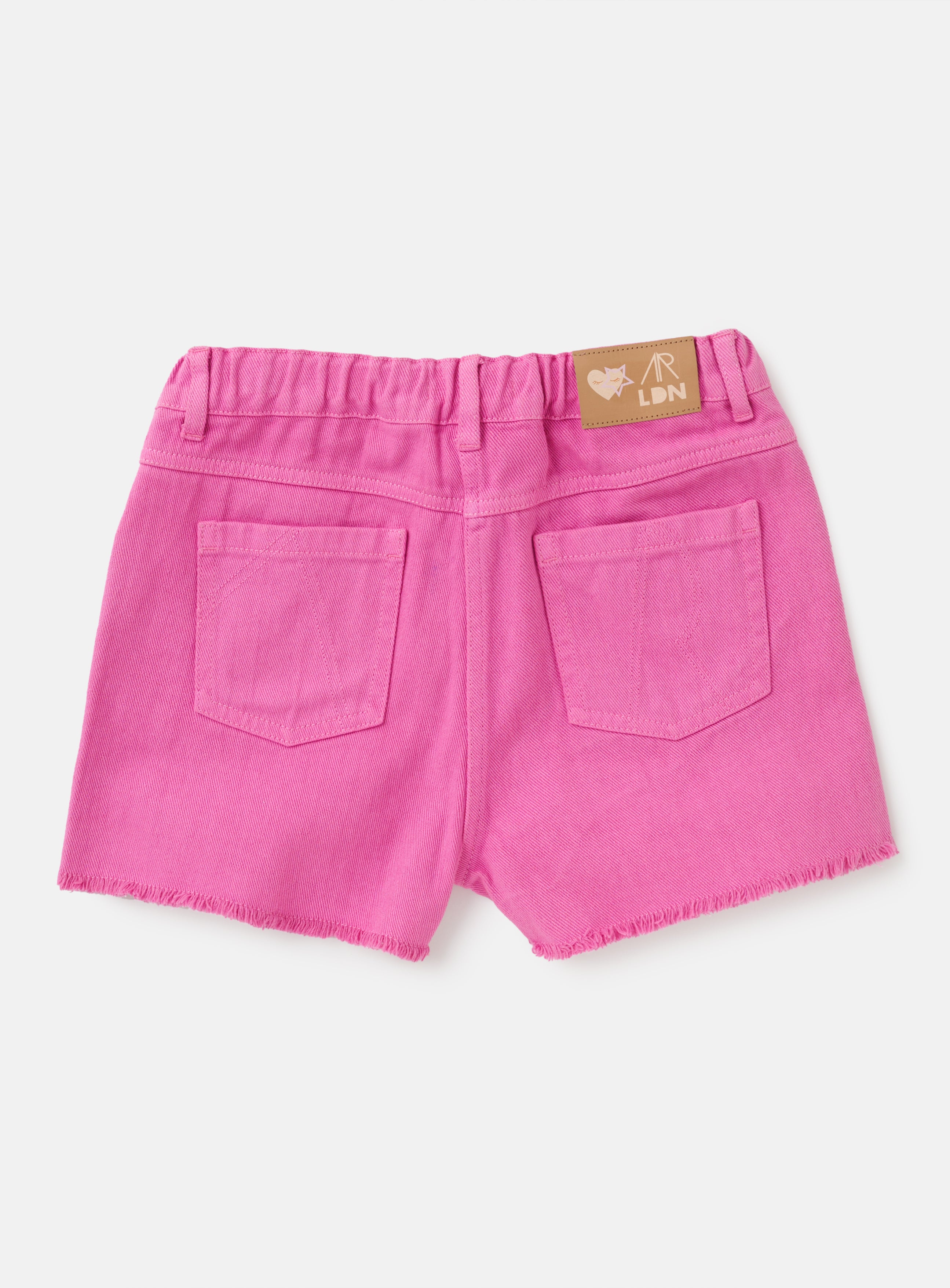 Girls pink denim on sale shorts