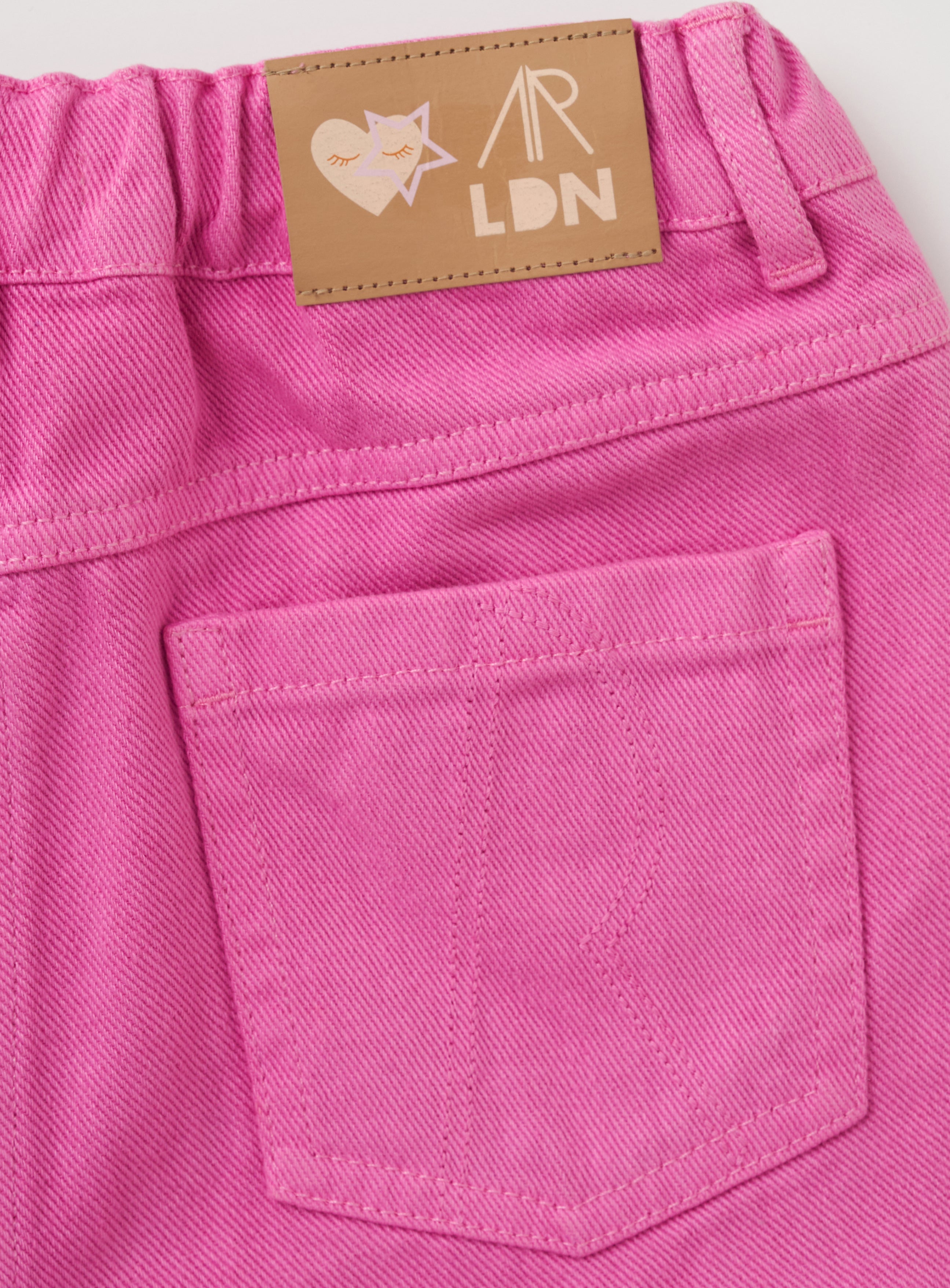 Girls Pink Denim Casual Shorts