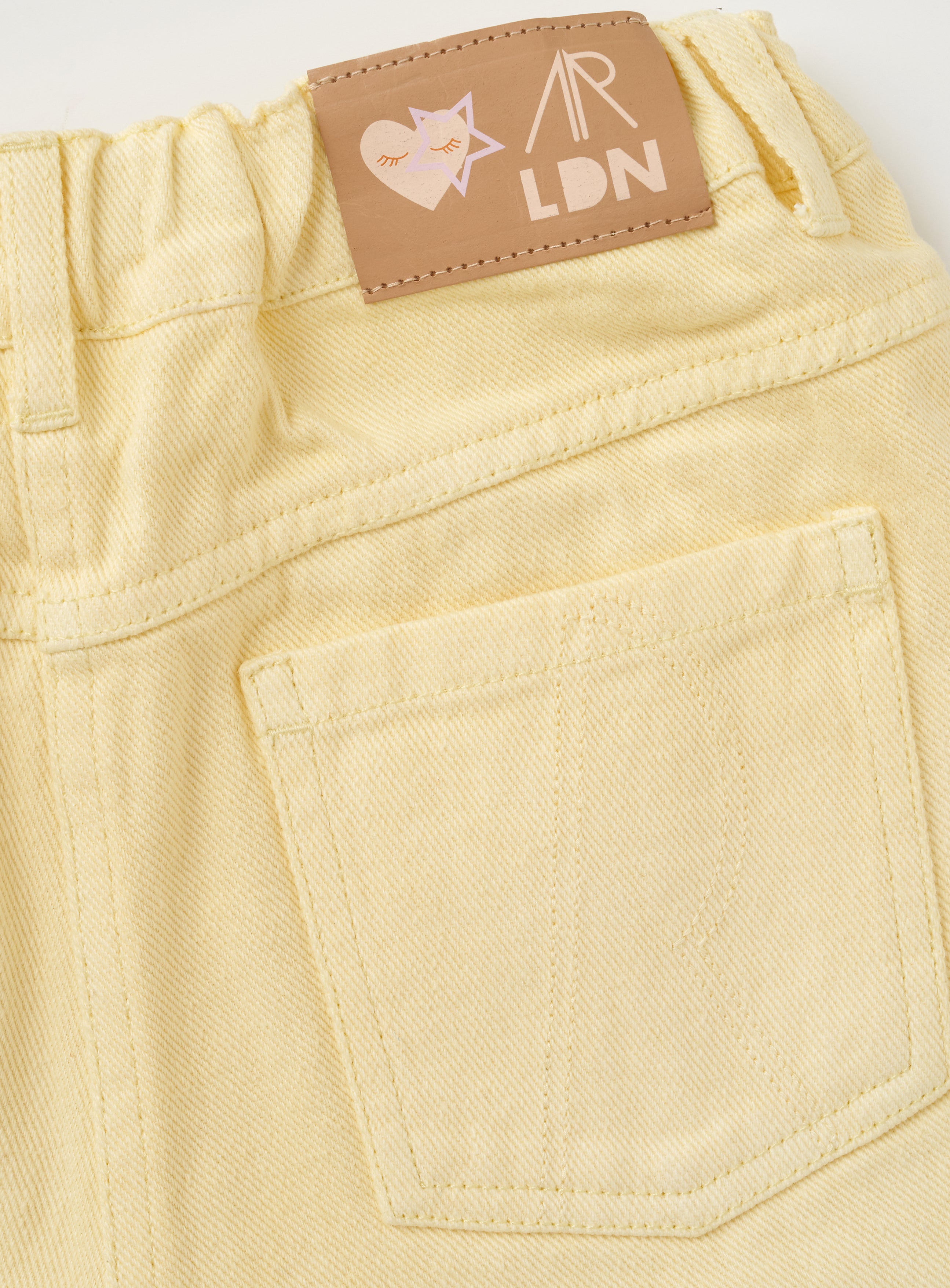 Girls Yellow Denim Casual Shorts