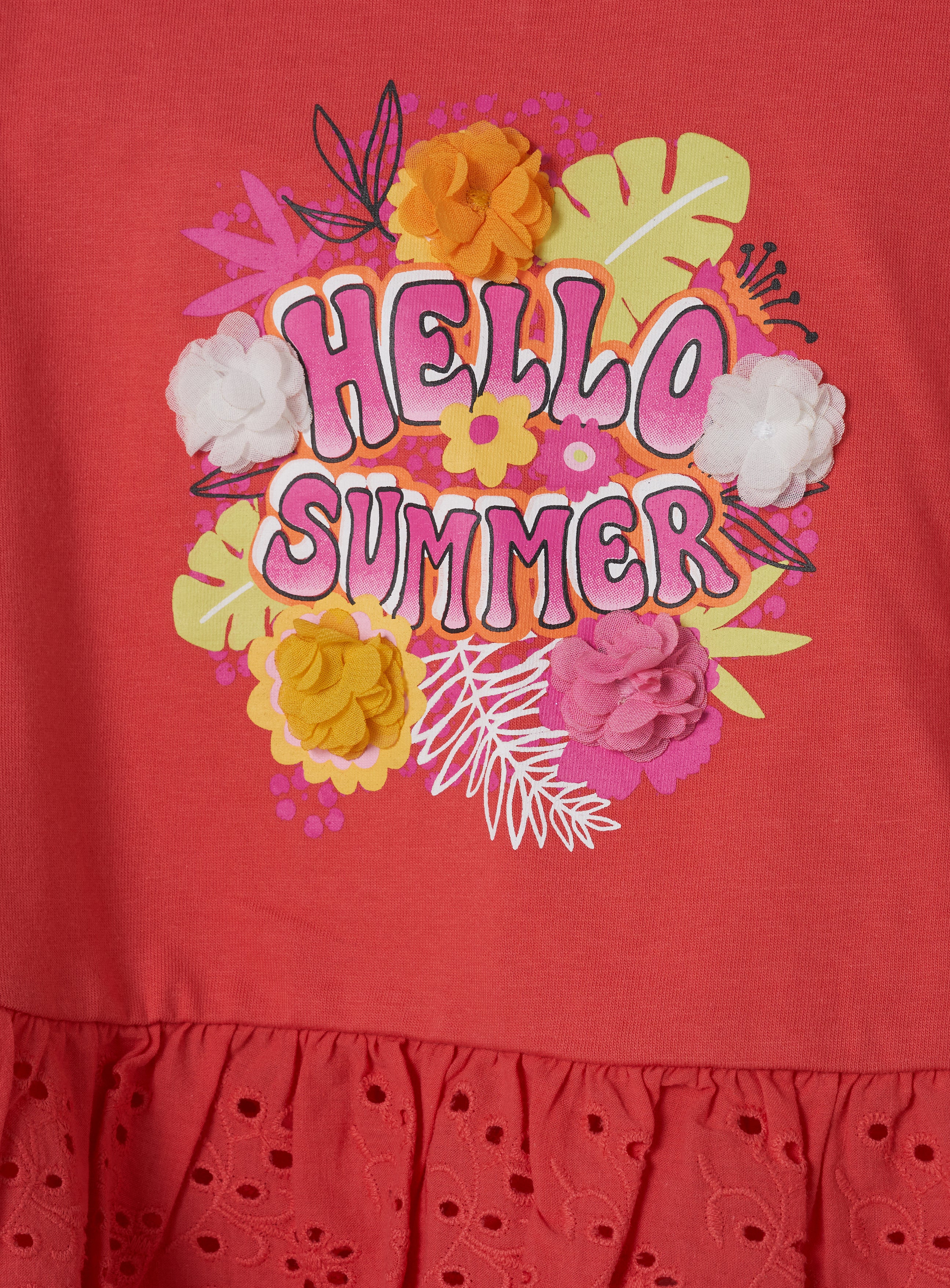 Baby Girl Floral Embroidered Red Top