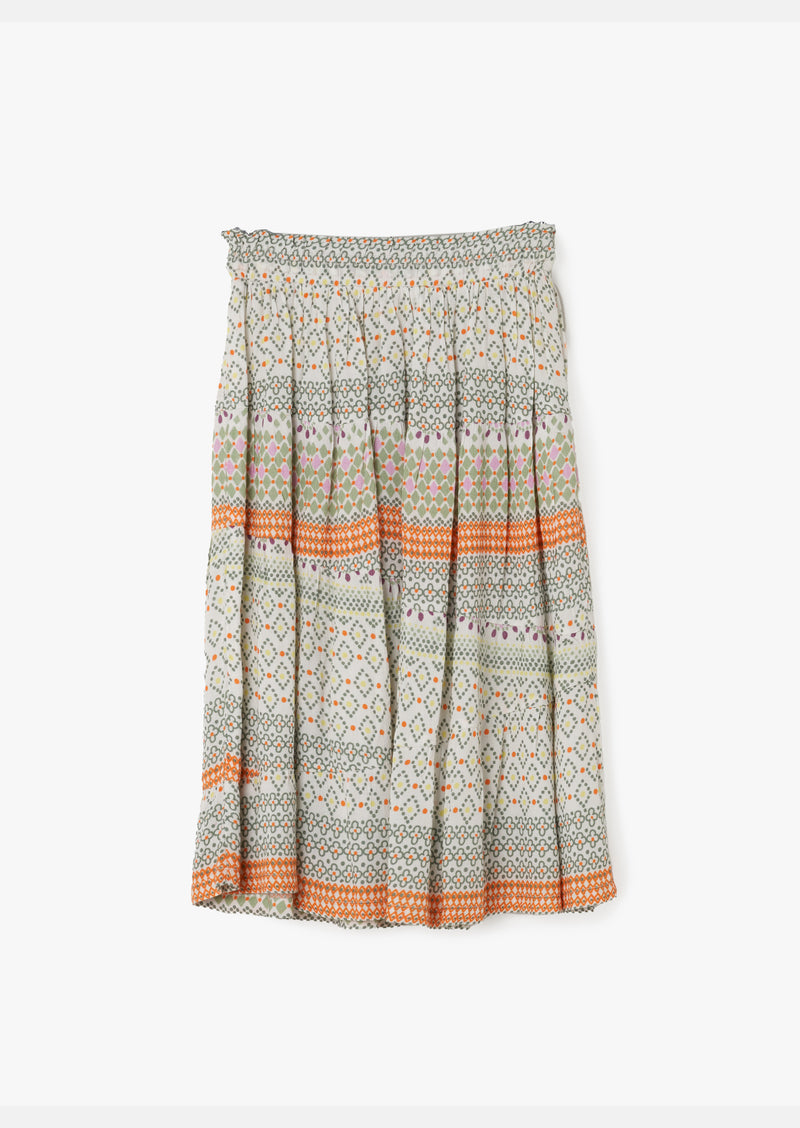 Girls Multi Printed Midi Skirt