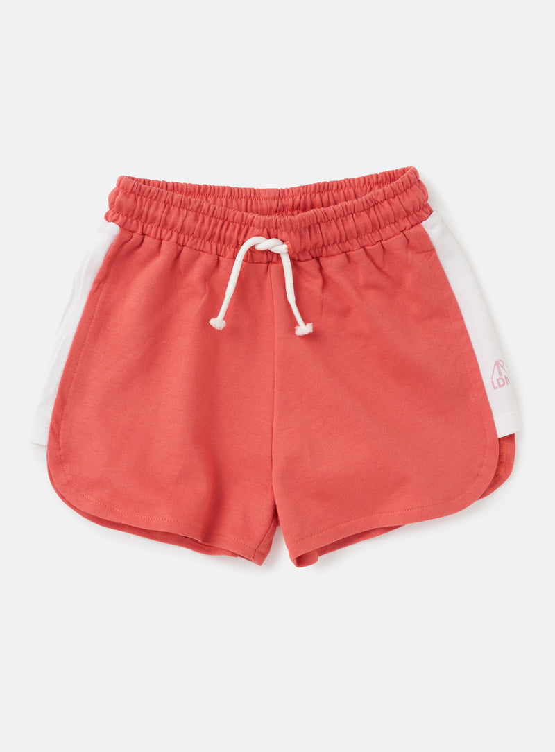 Baby Girl Solid Red Cotton Shorts