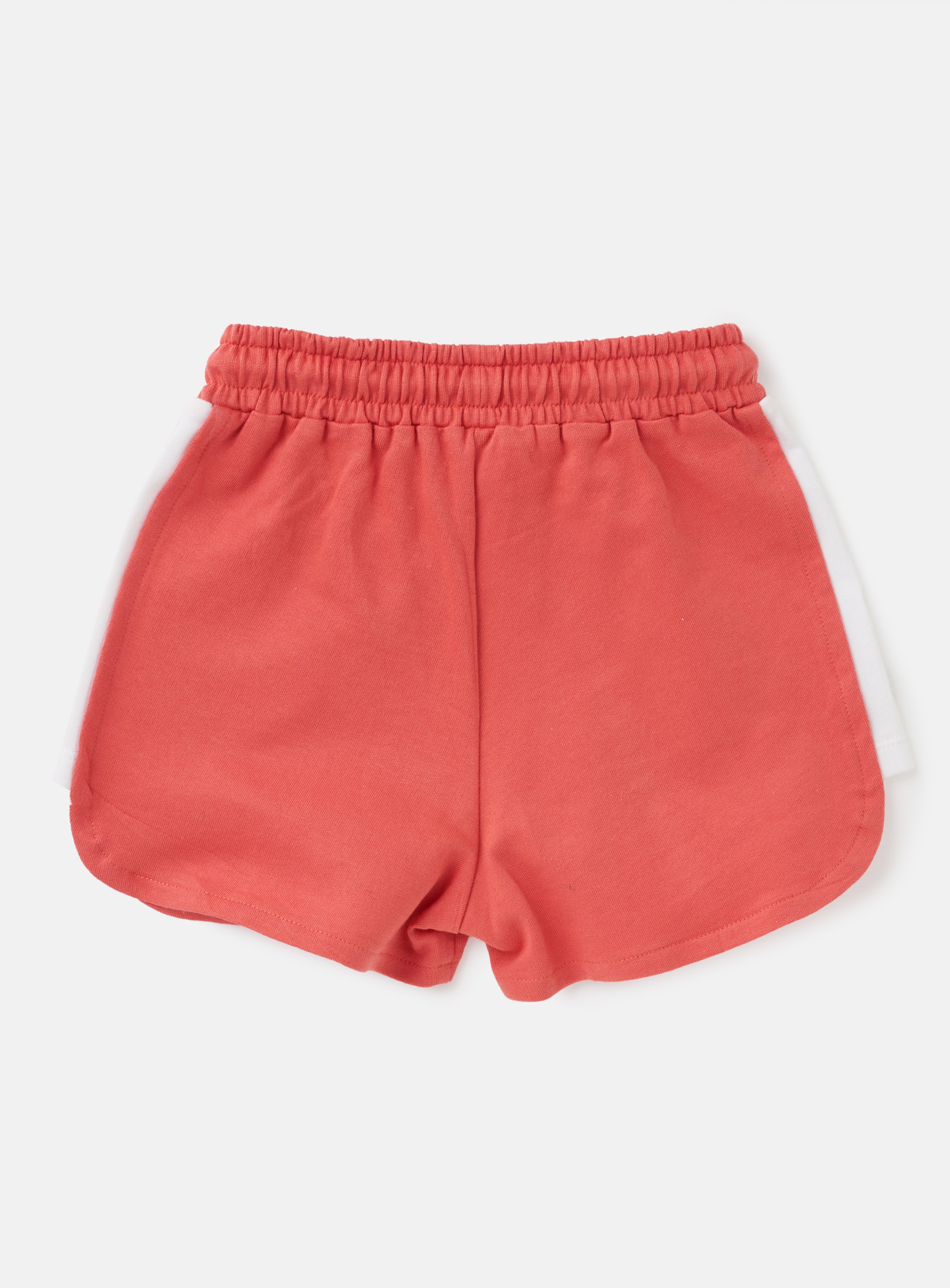 Girls Solid Red Cotton Shorts