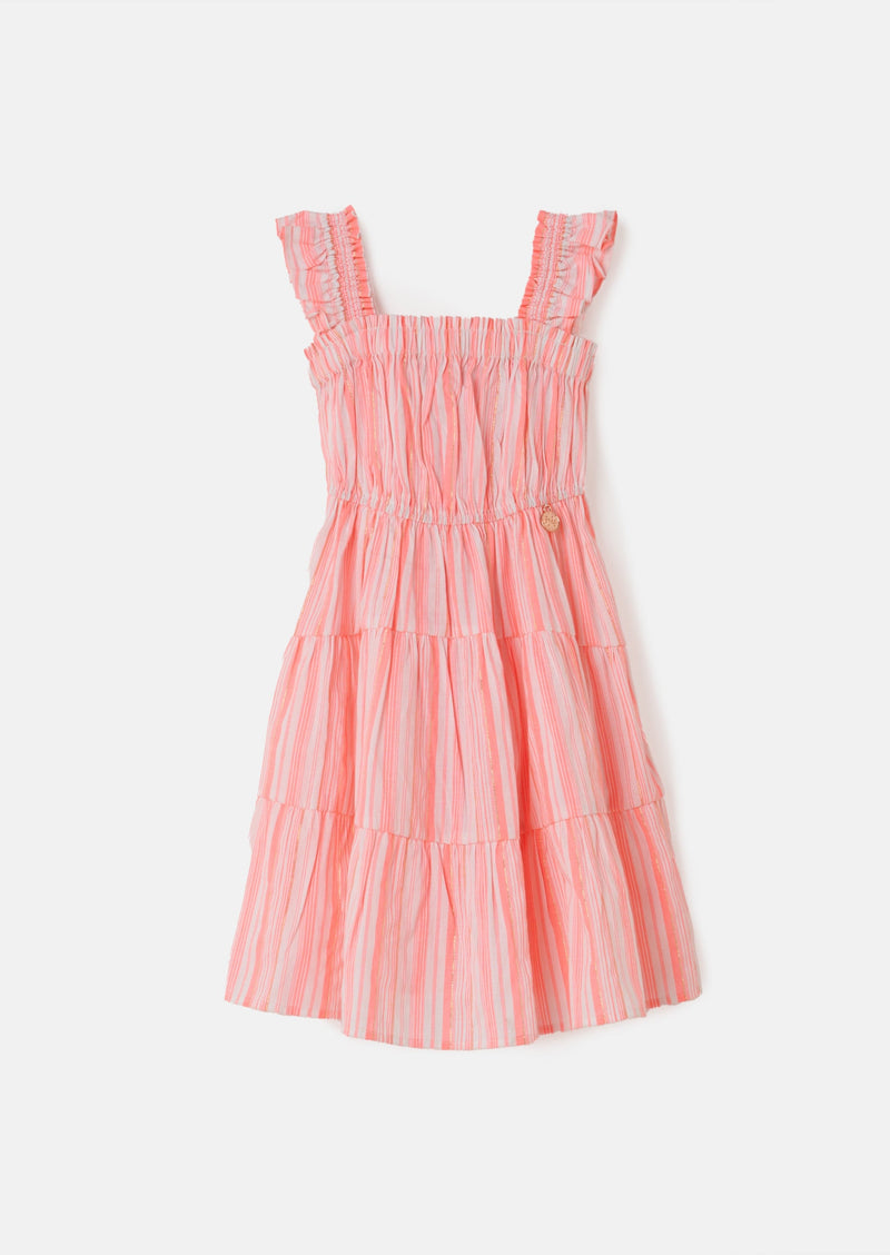 Baby Girl Striped Woven Pink Dress