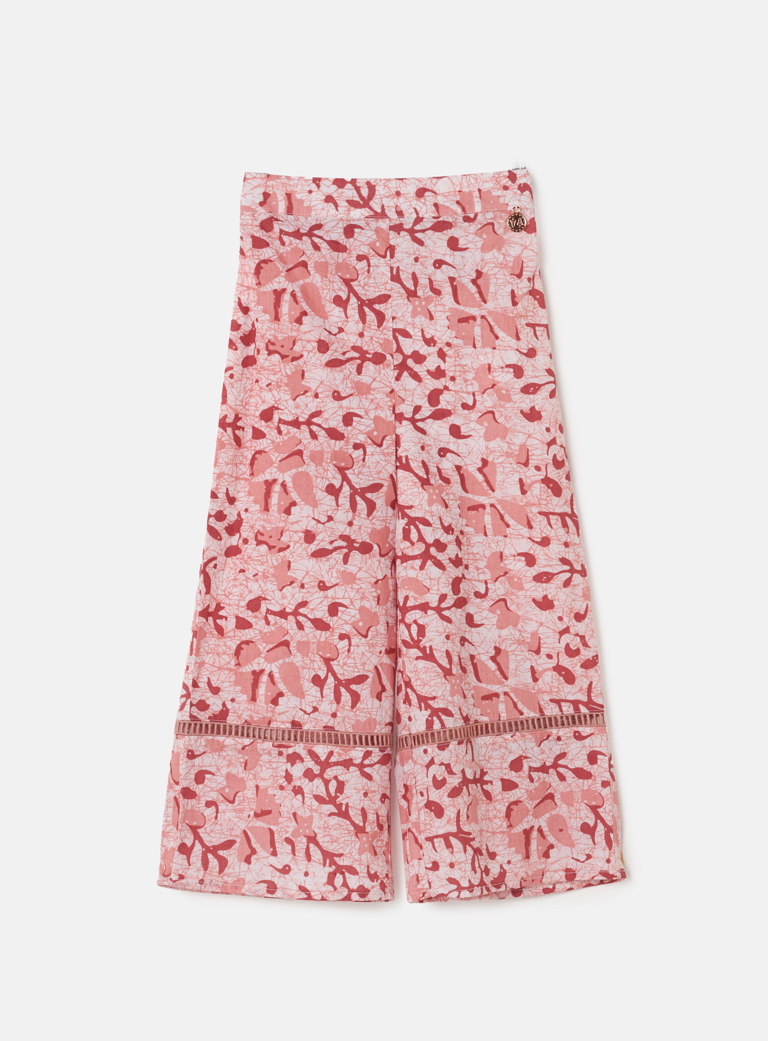 Girls Floral Printed Pink Culottes