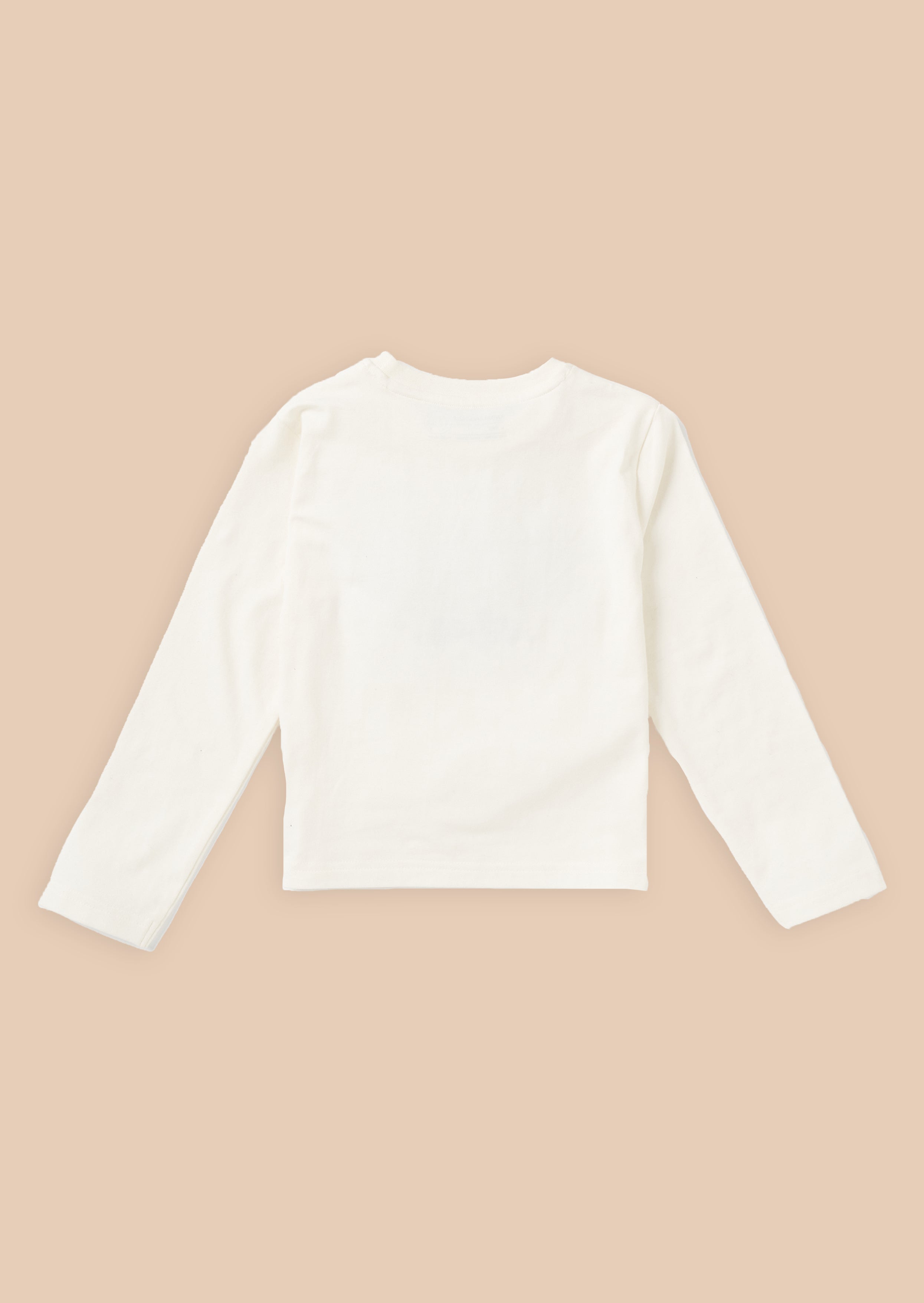 Girls Star Vibes Embellished Cotton Cream Top