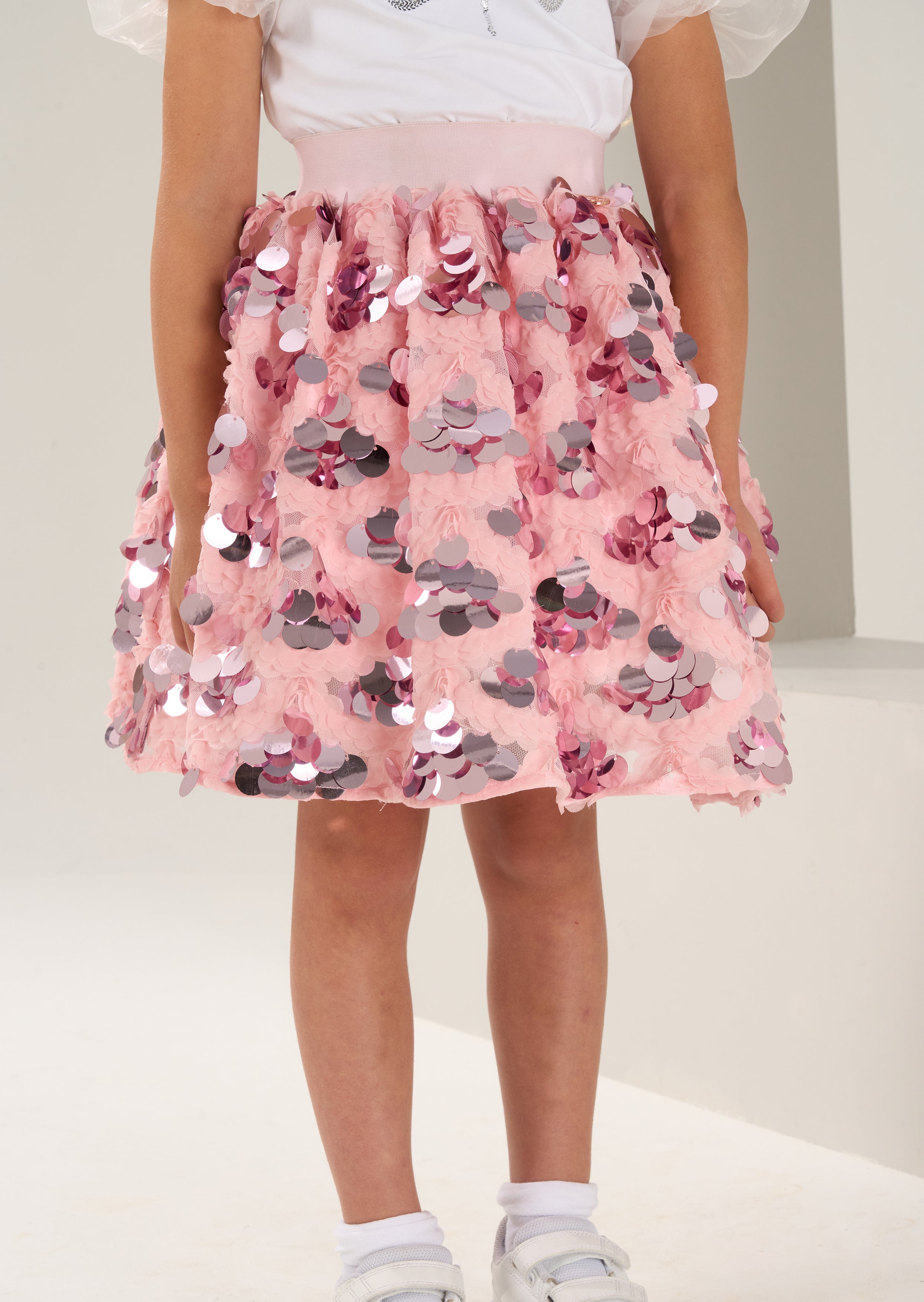 Angel Rocket Girls Sequin Pink Skirt