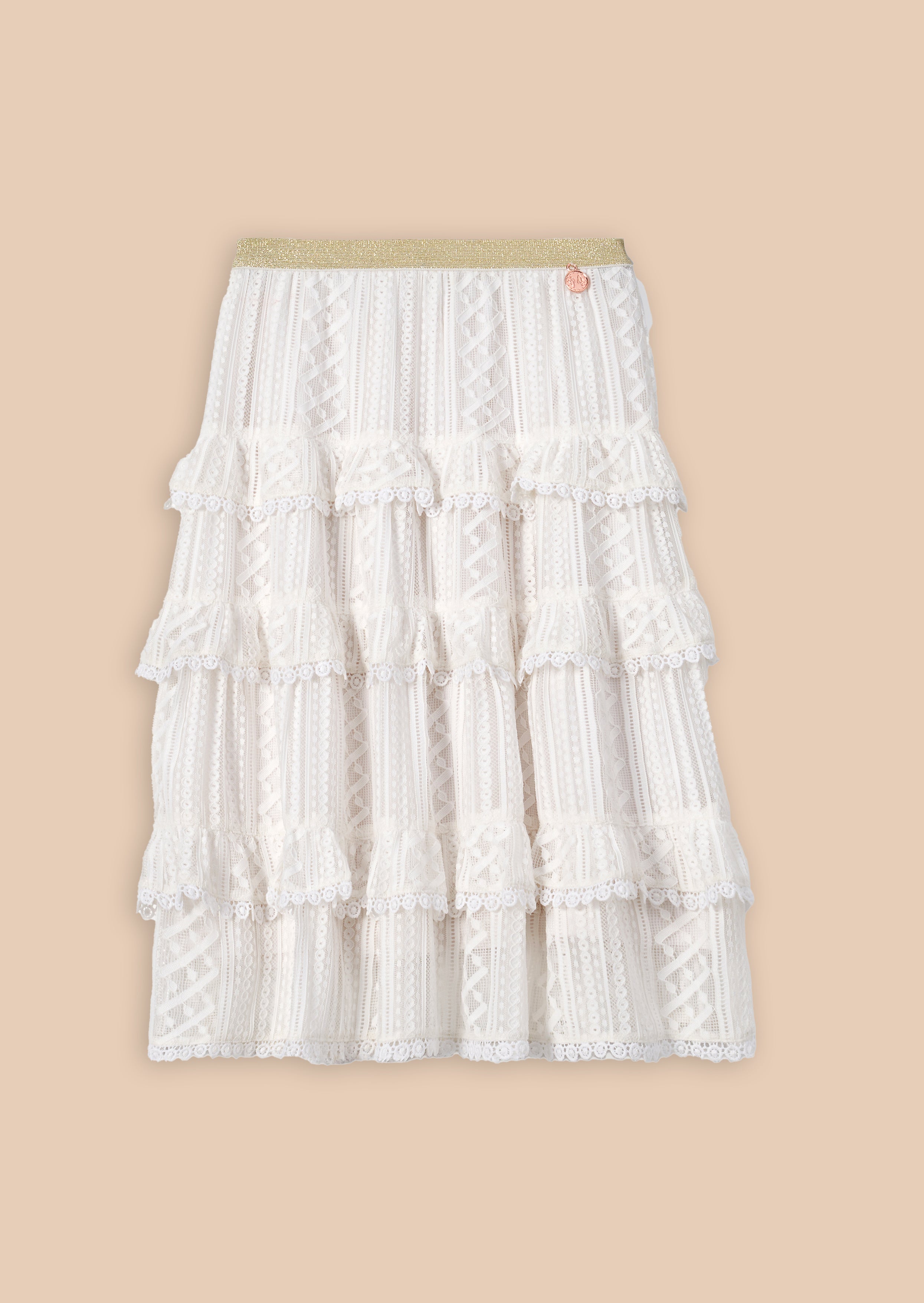 Annabelle Ivory Lace Ruffle Skirt