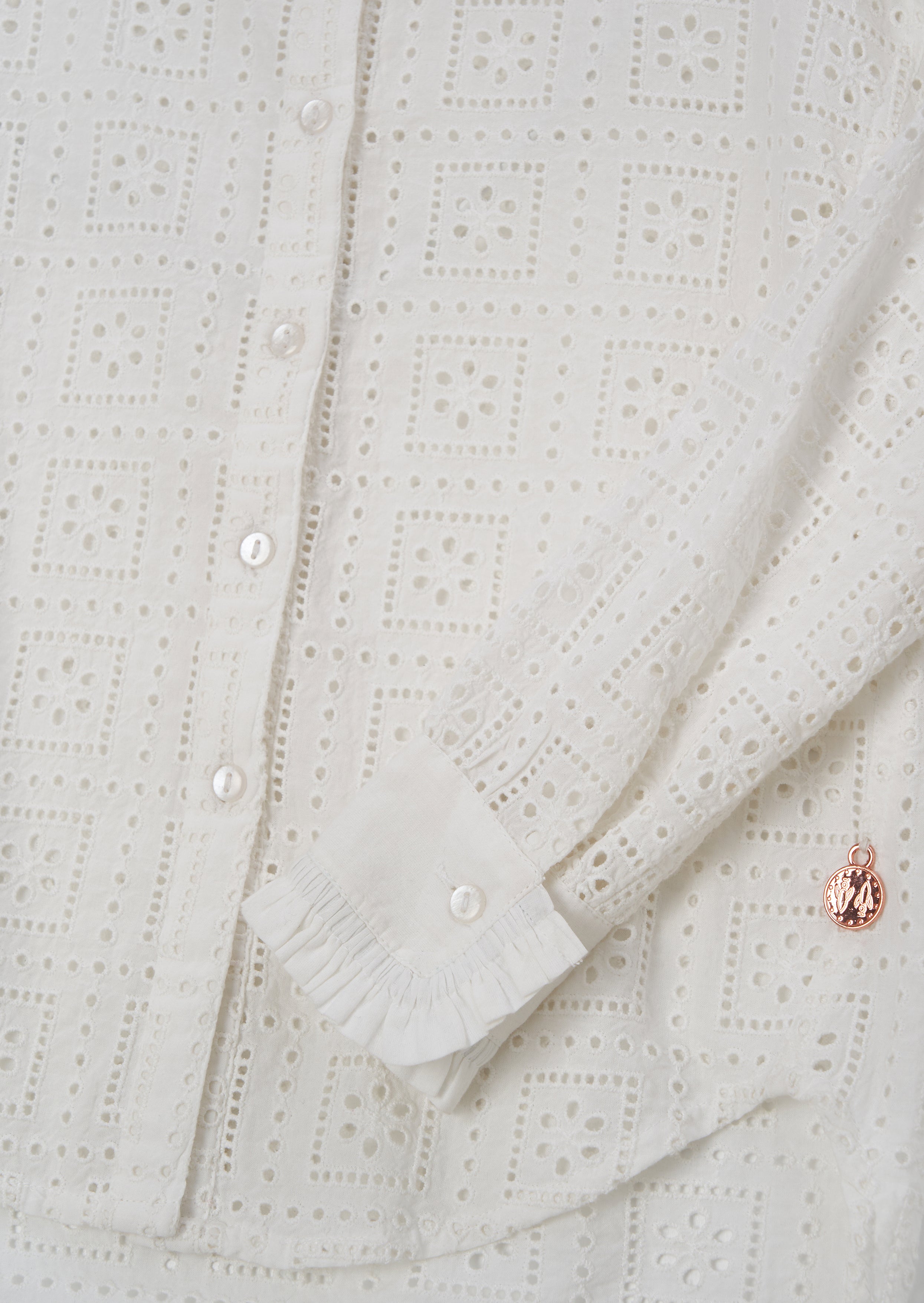 Marcella White Broderie Shirt