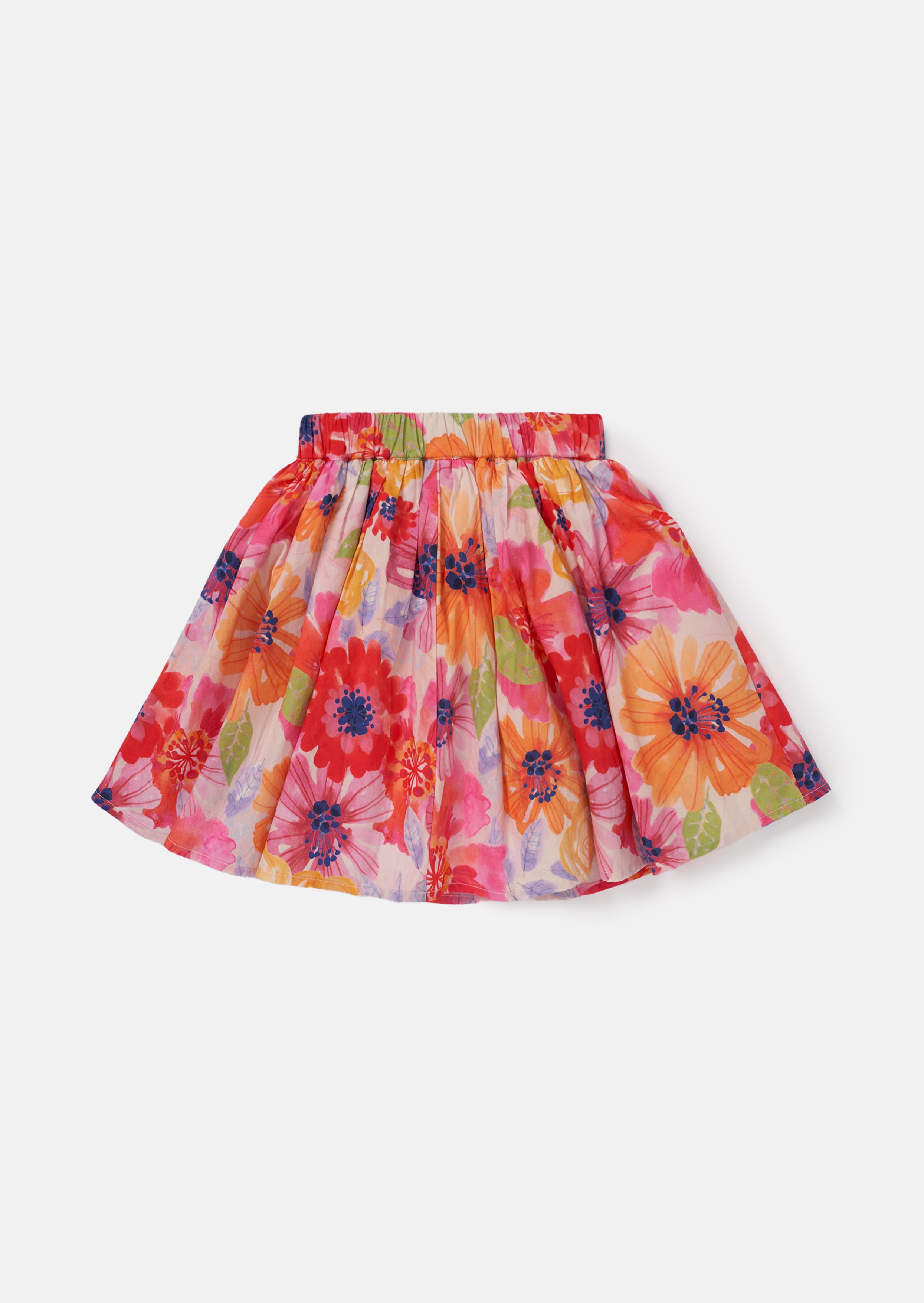 Sadie Red Floral Print Skirt