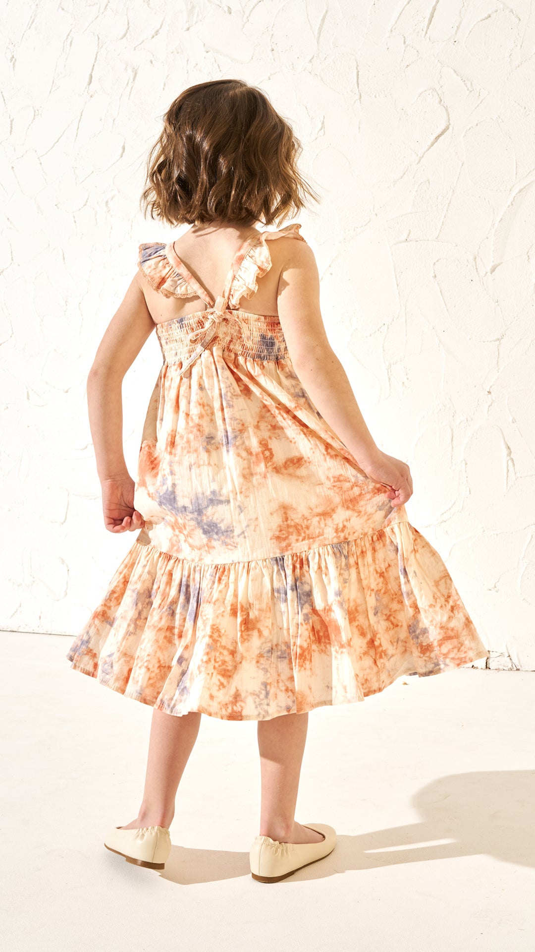 April Orange Pastel Tie Dye Dress