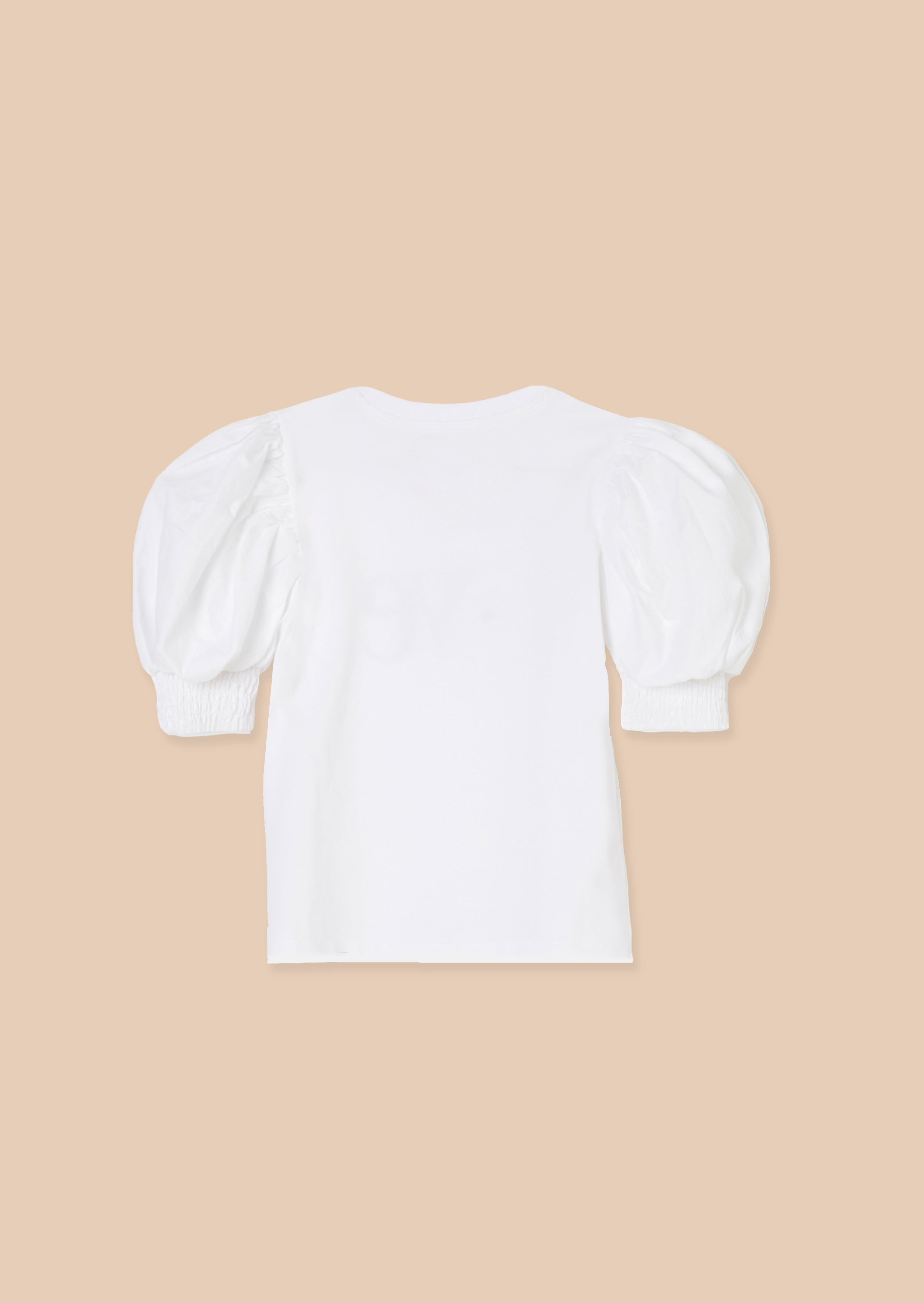 Heidi White Woven Puff Sleeve Love T