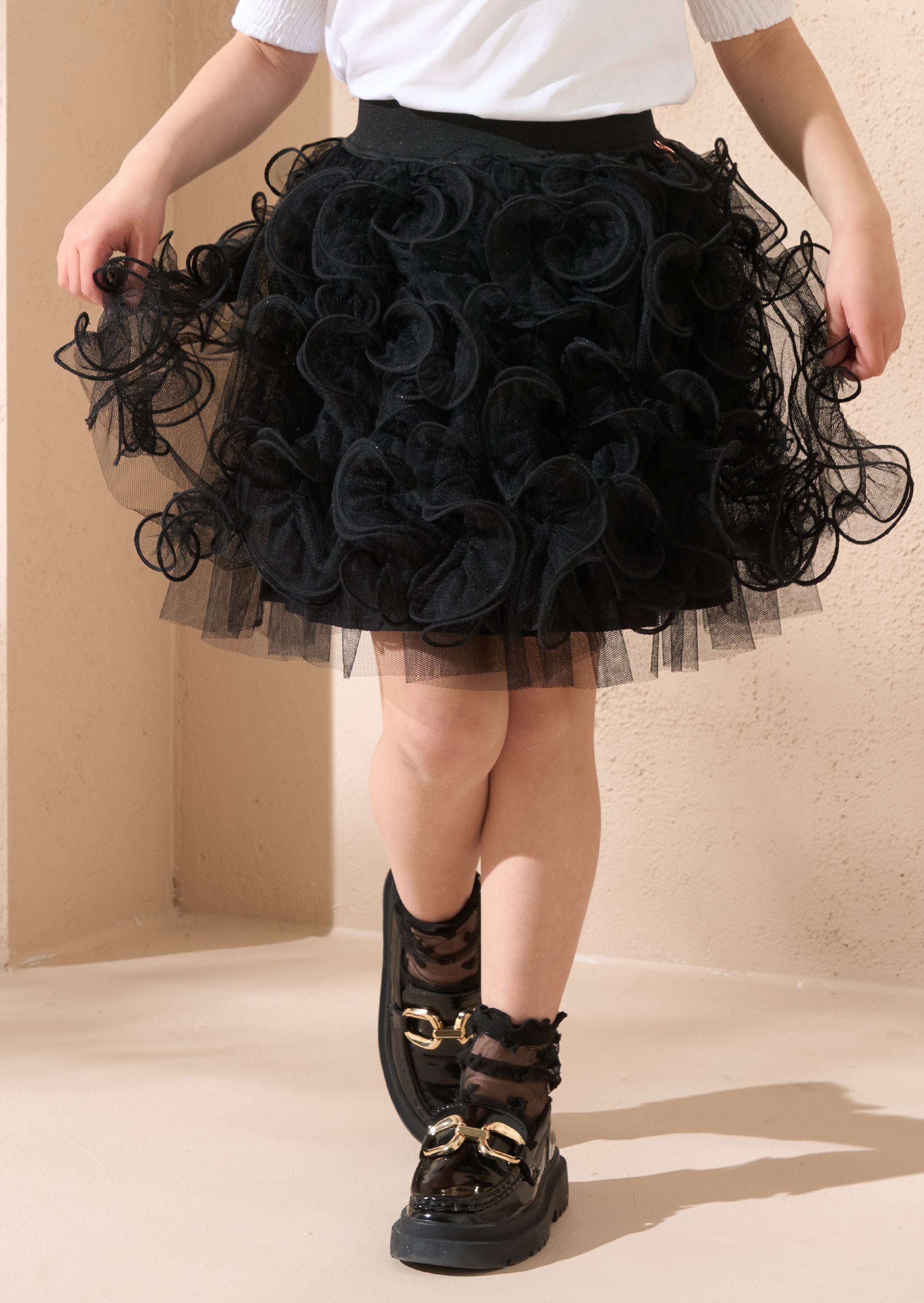 Colette Black Spiral Mesh Skirt