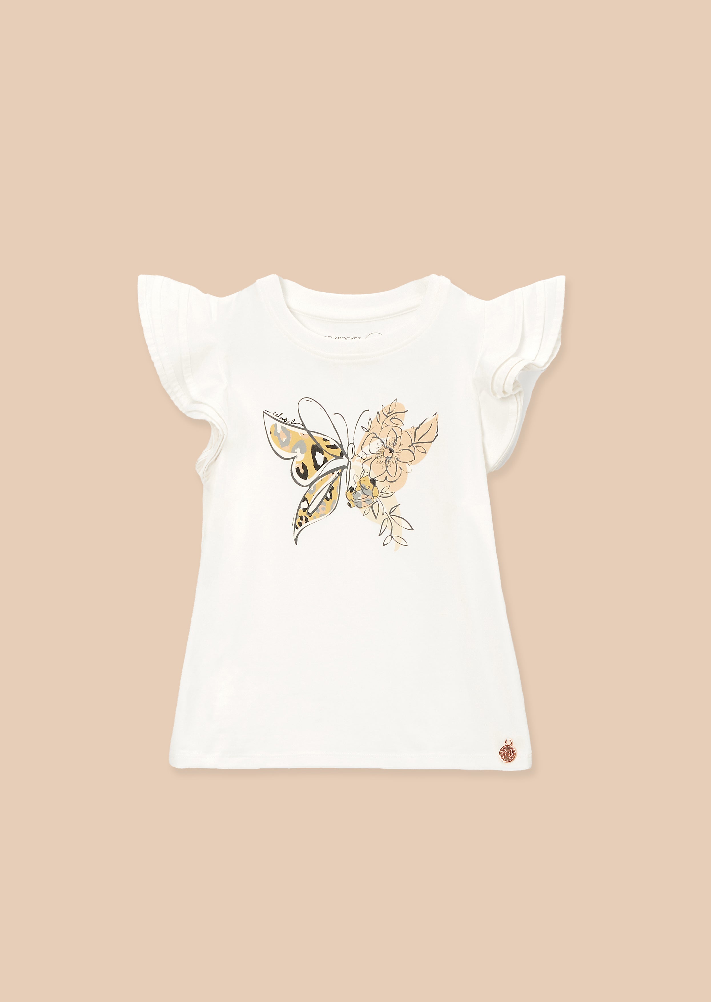 Anya Ivory Butterfly Flutter Sleeve Top