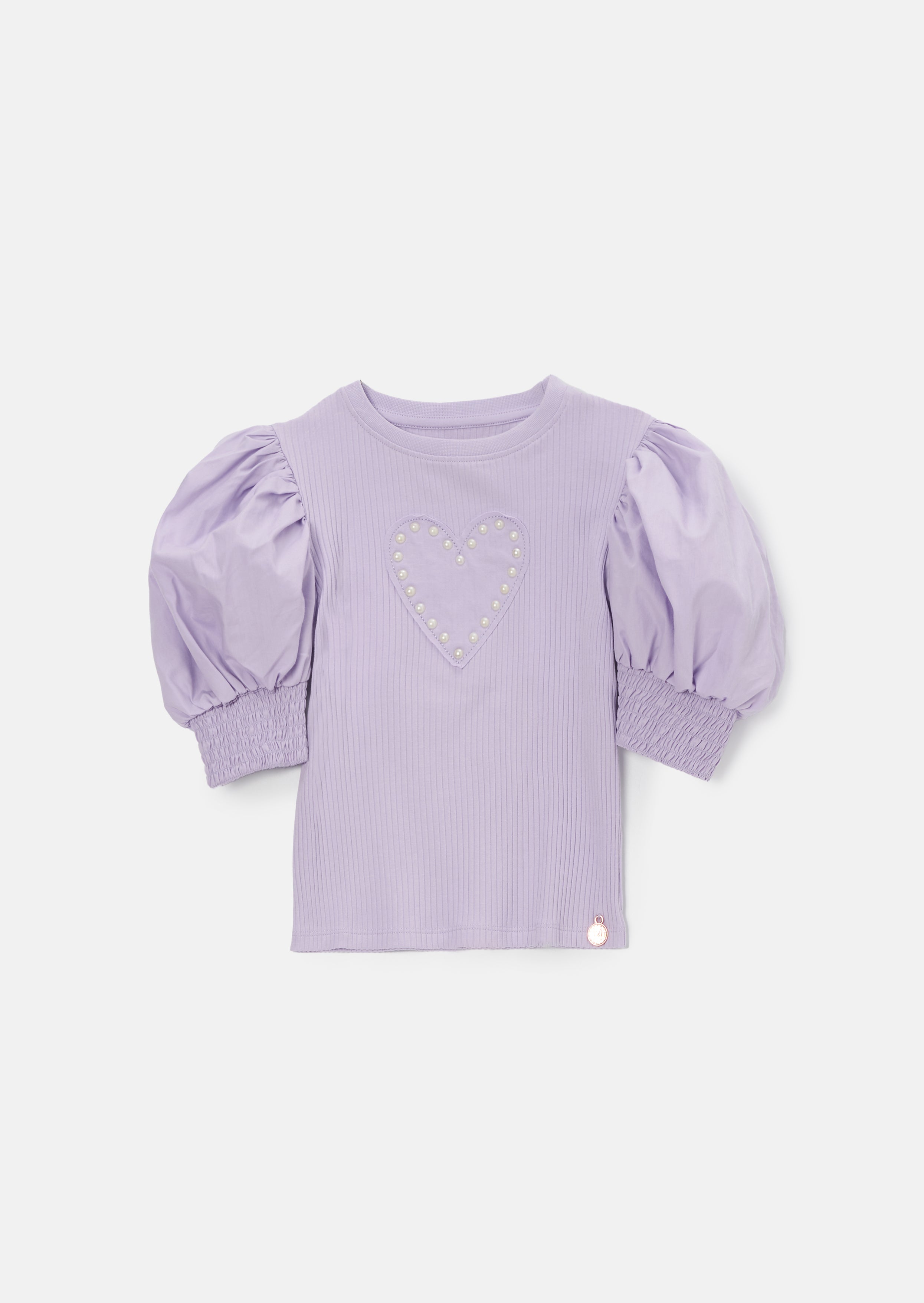 Agatha Purple Rib Heart Top