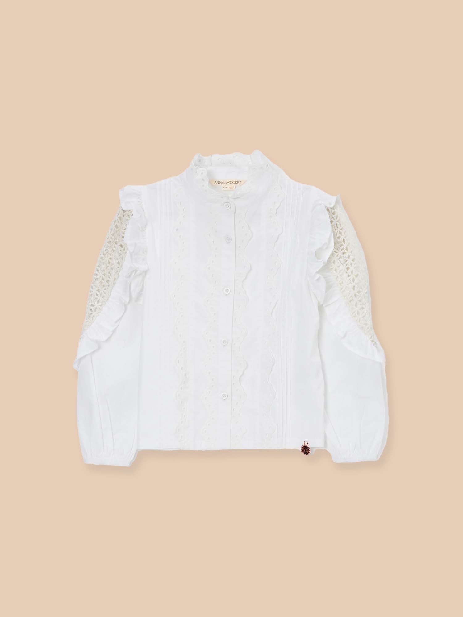 Lacey White Embroidered Frill Blouse