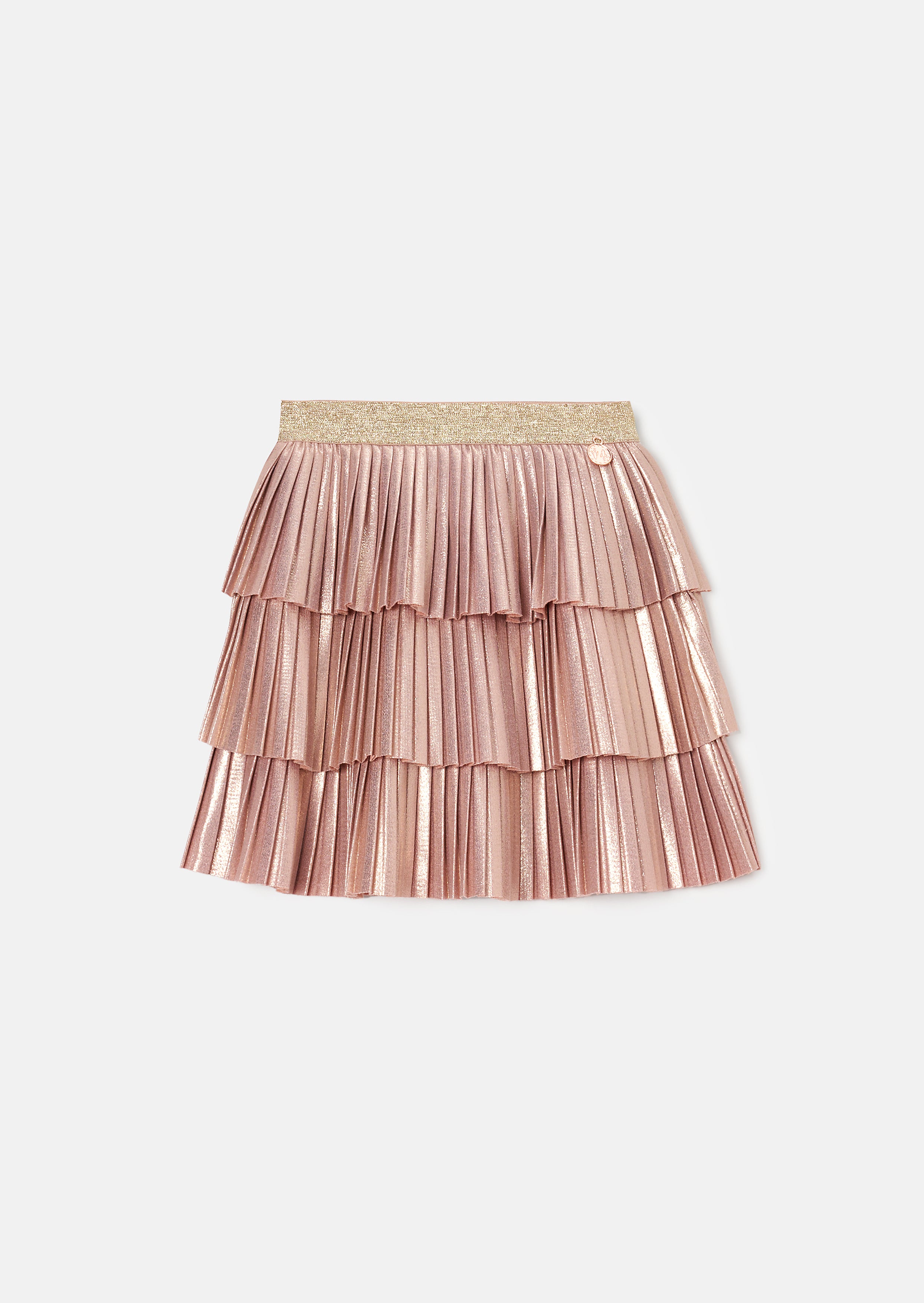 Lucile Copper Metallic Pleated Skirt