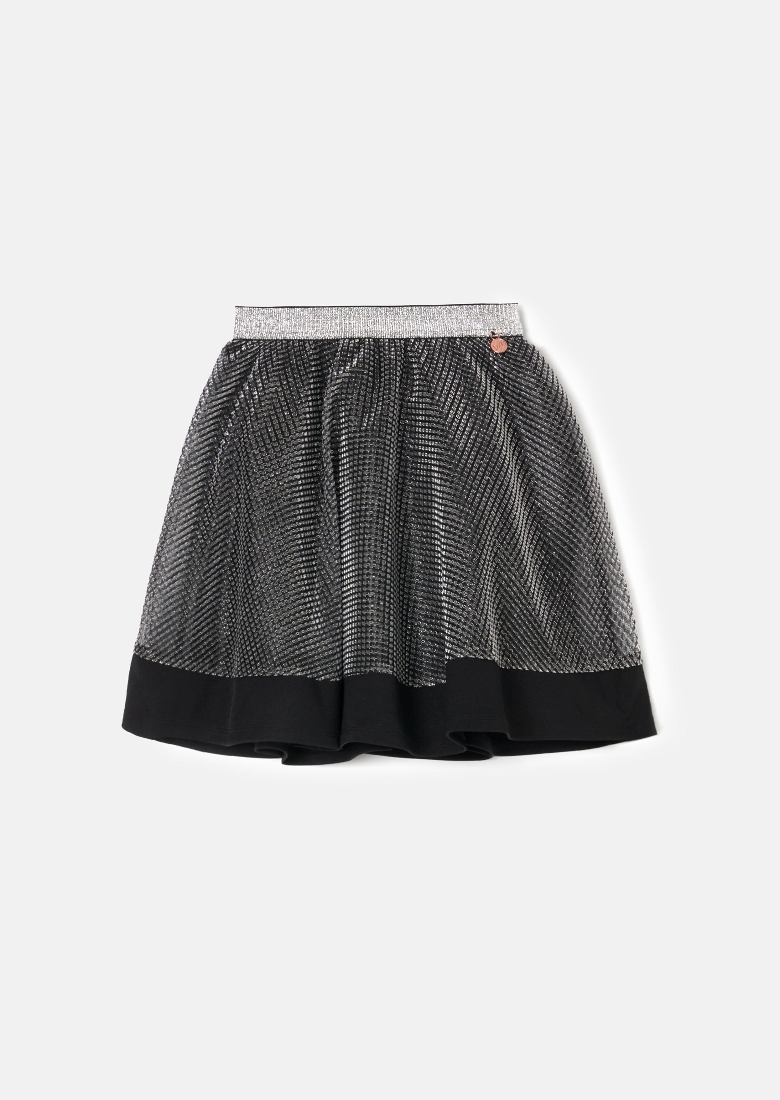 Maddie Silver Metallic Mesh Skirt