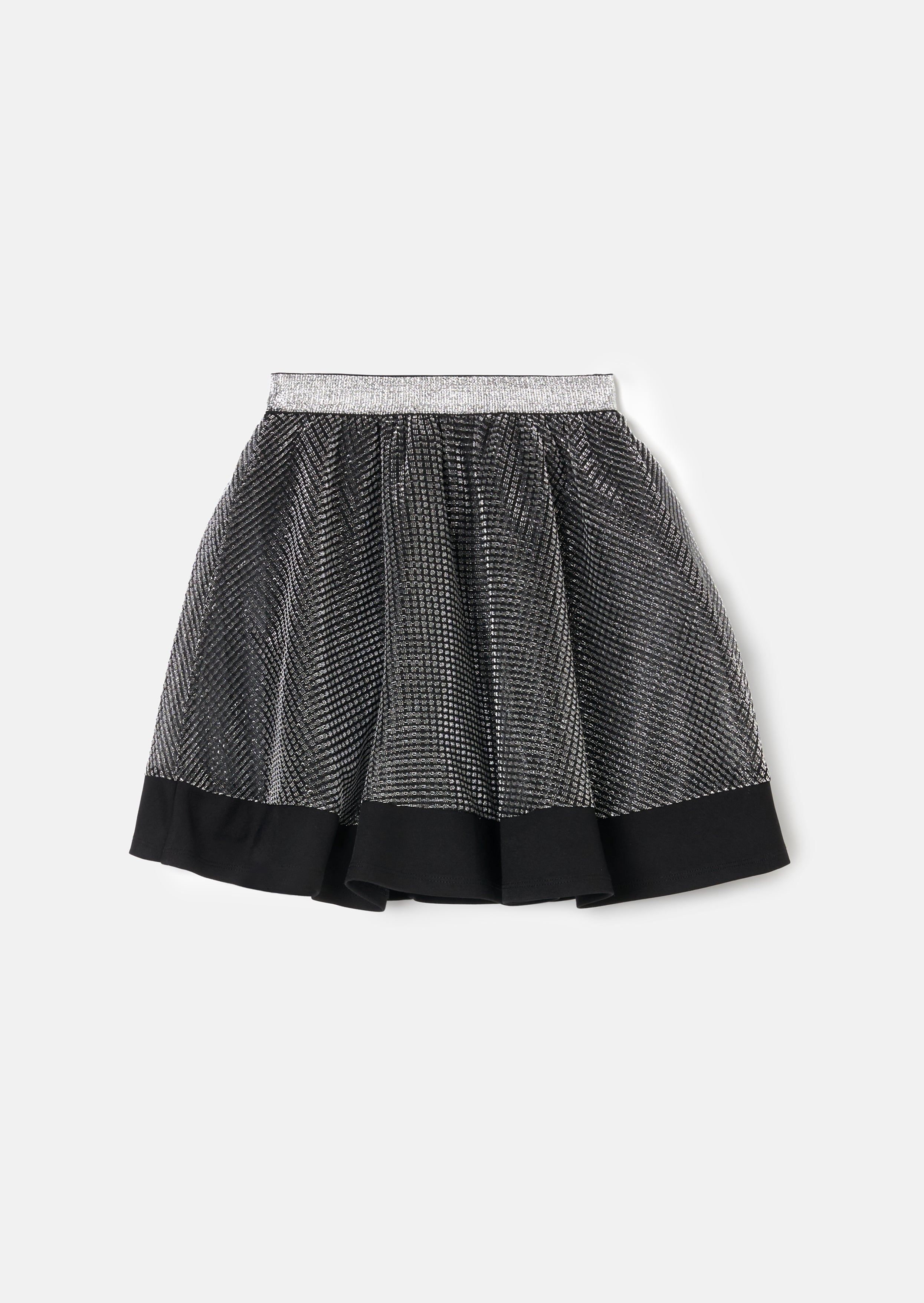 Maddie Silver Metallic Mesh Skirt