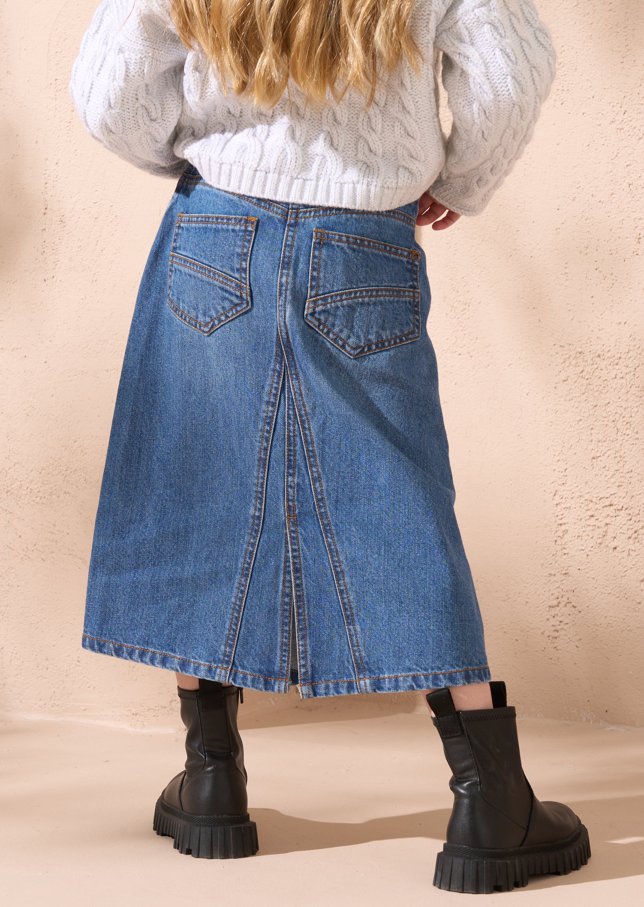 Nicolette Denim Midi Skirt