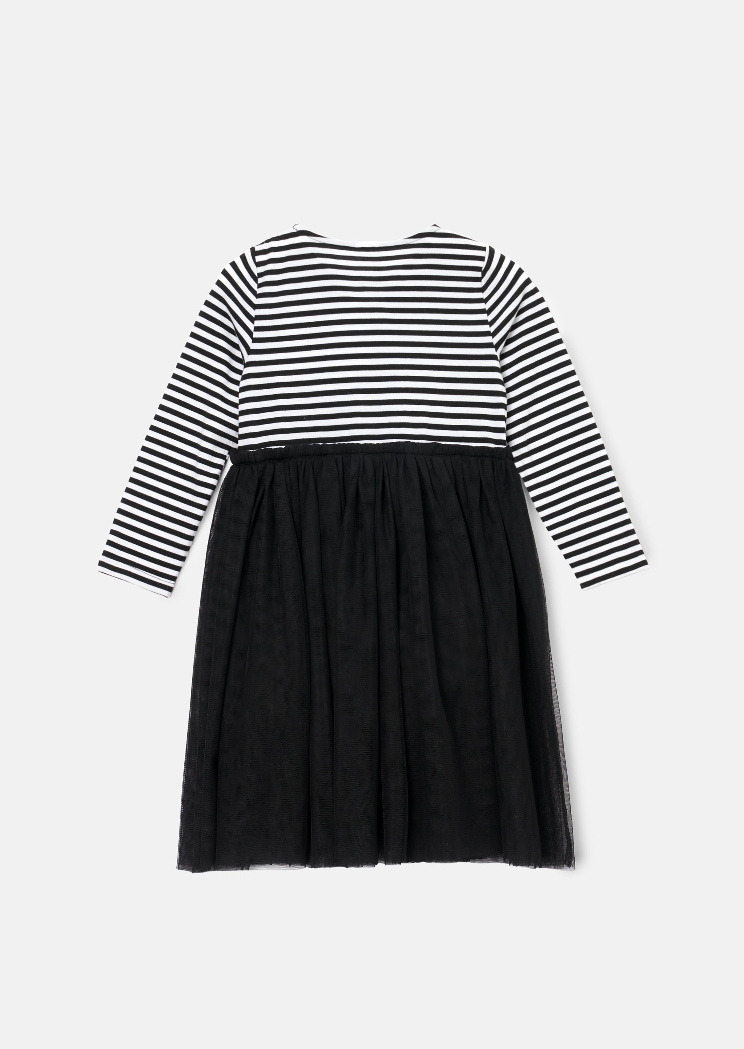 Carrie Black Stripe Corsage Dress