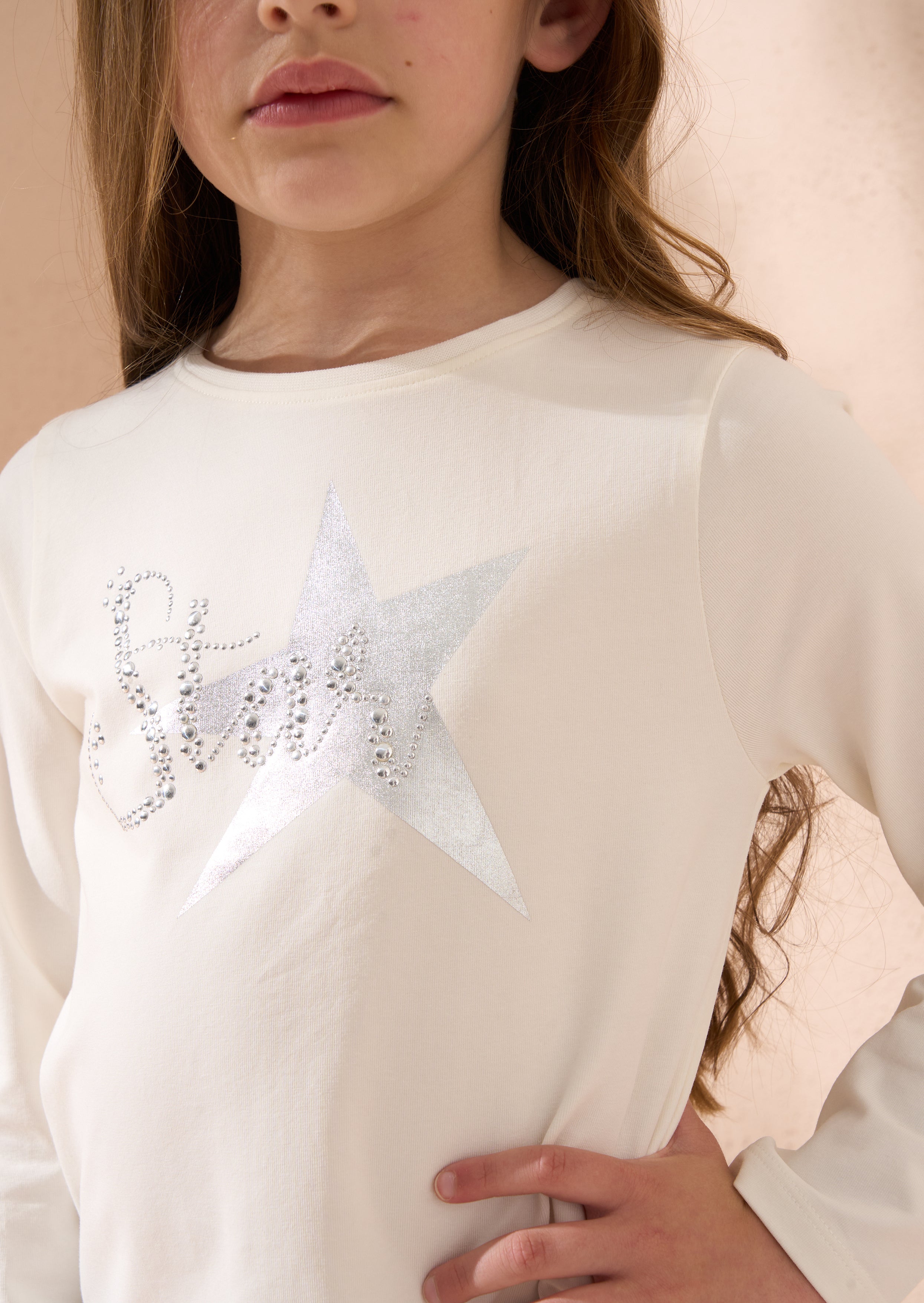 Erin Ivory Long Sleeve Star T