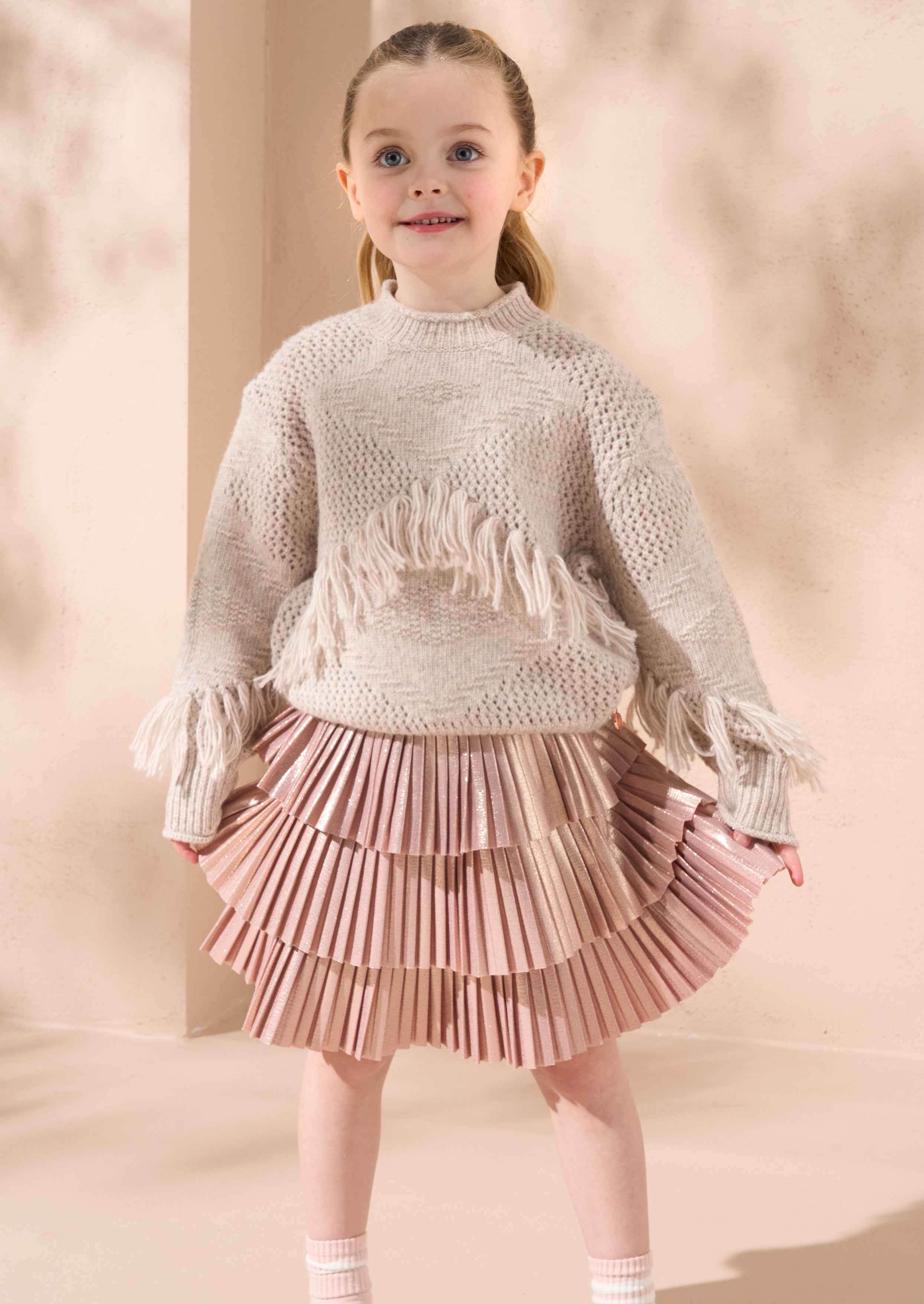 Sienna Stone Fringed Jumper