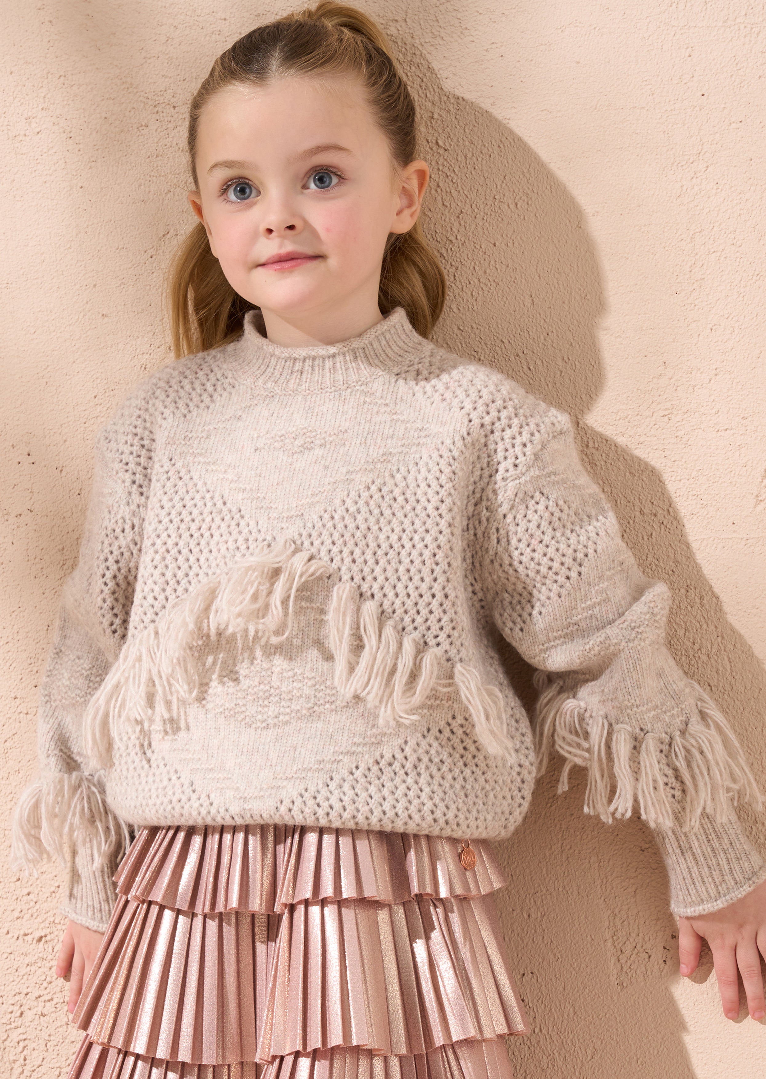 Sienna Stone Fringed Jumper