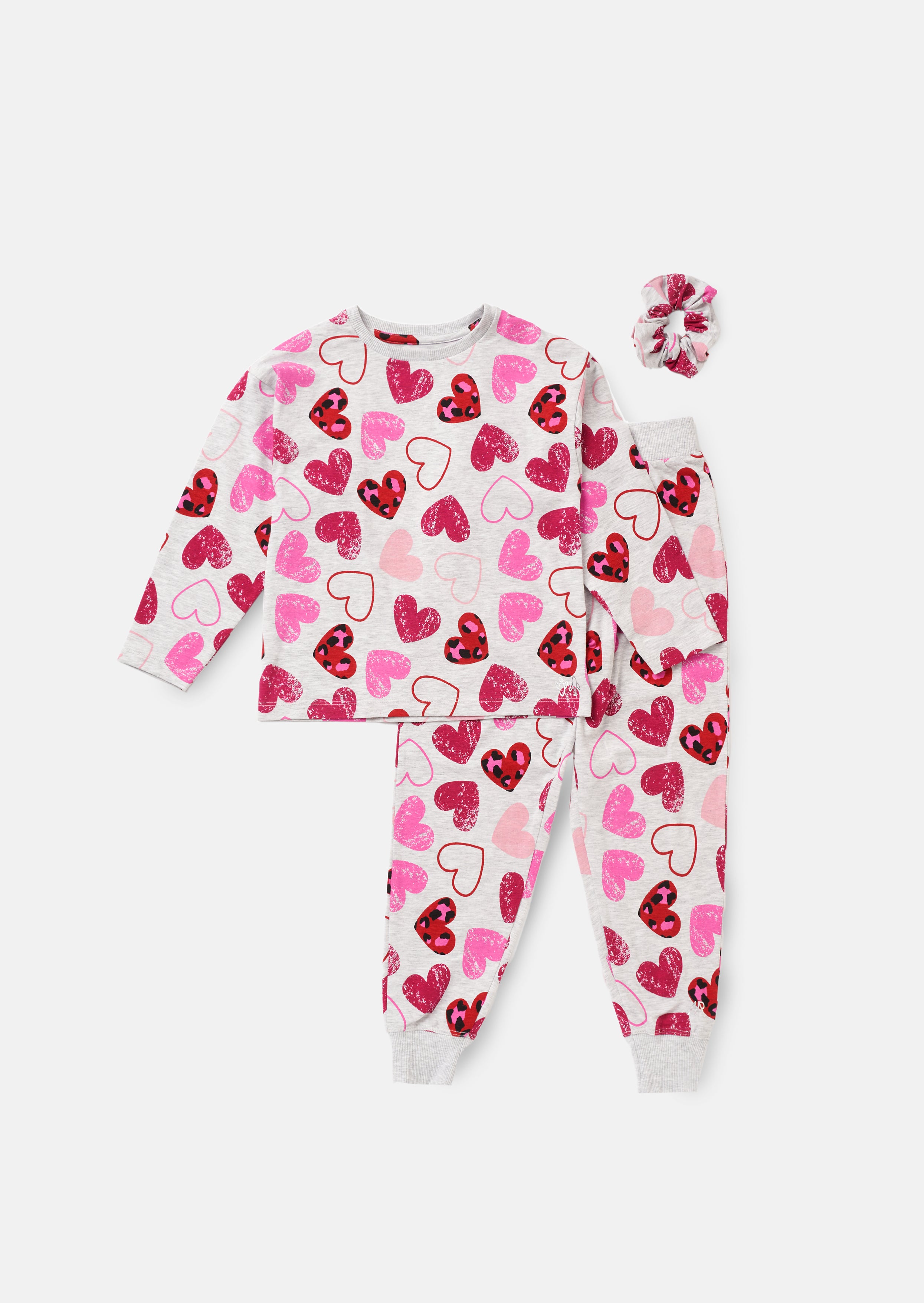 Stella Grey Leopard Heart PJs