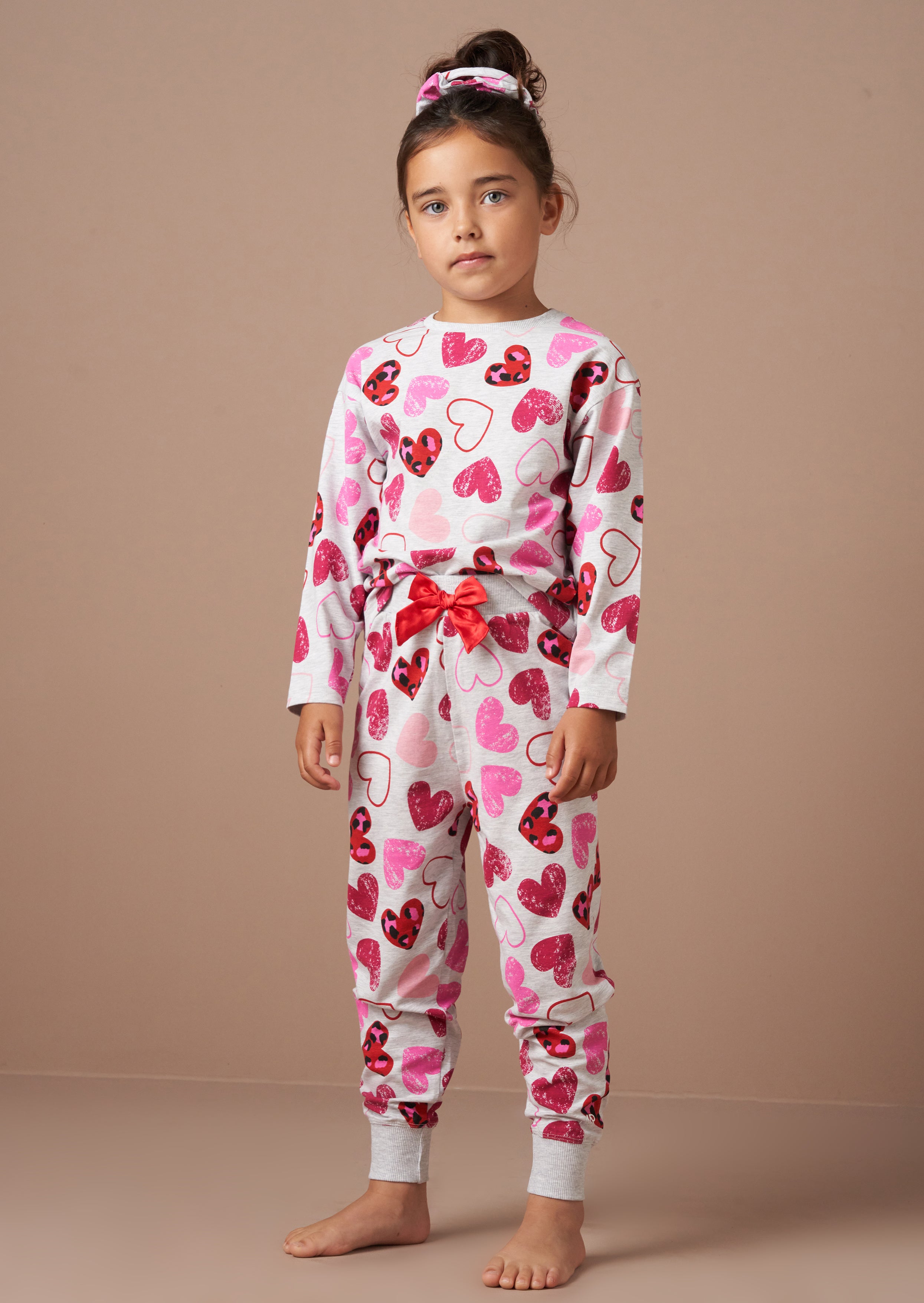 Stella Grey Leopard Heart PJs