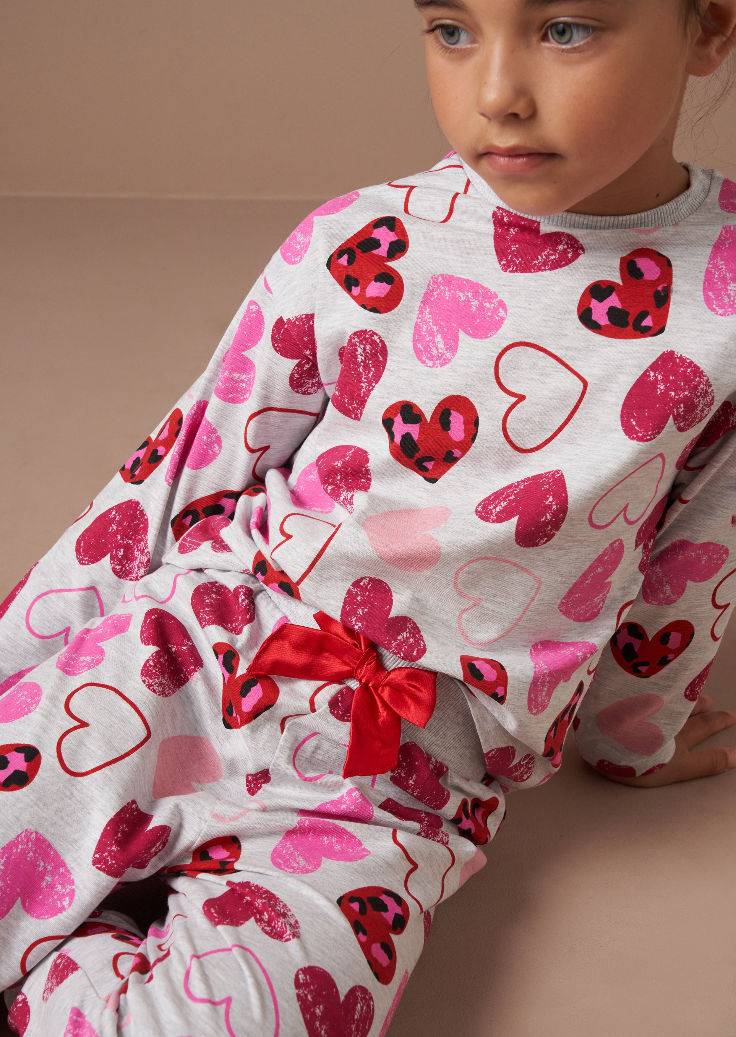 Stella Grey Leopard Heart PJs