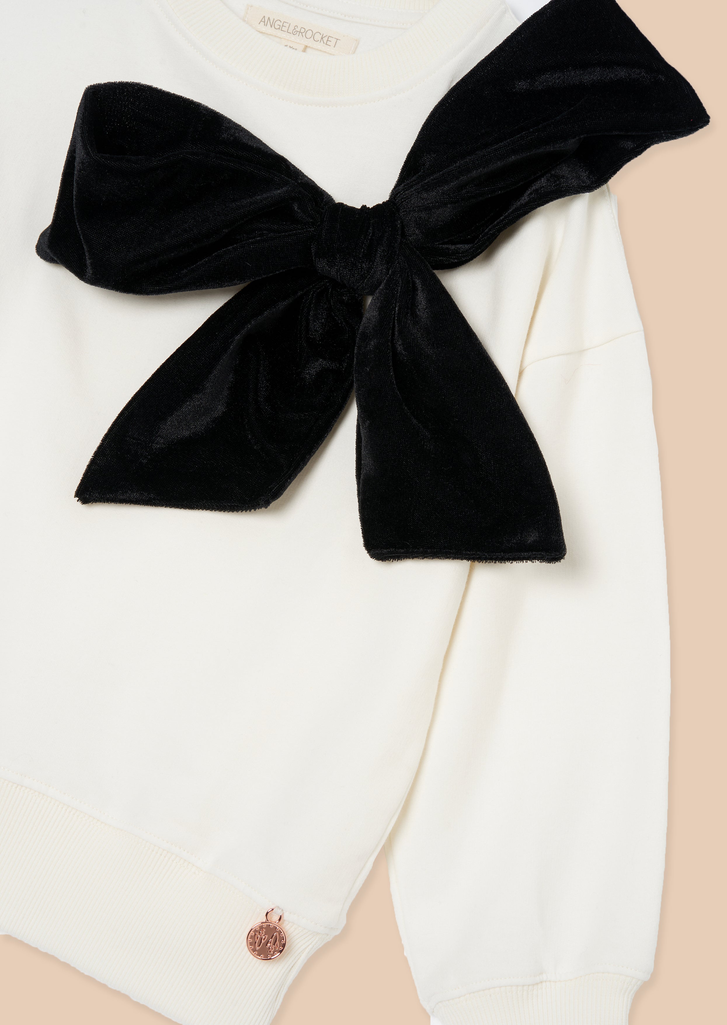 Paige Ivory Velvet Bow Sweatshirt