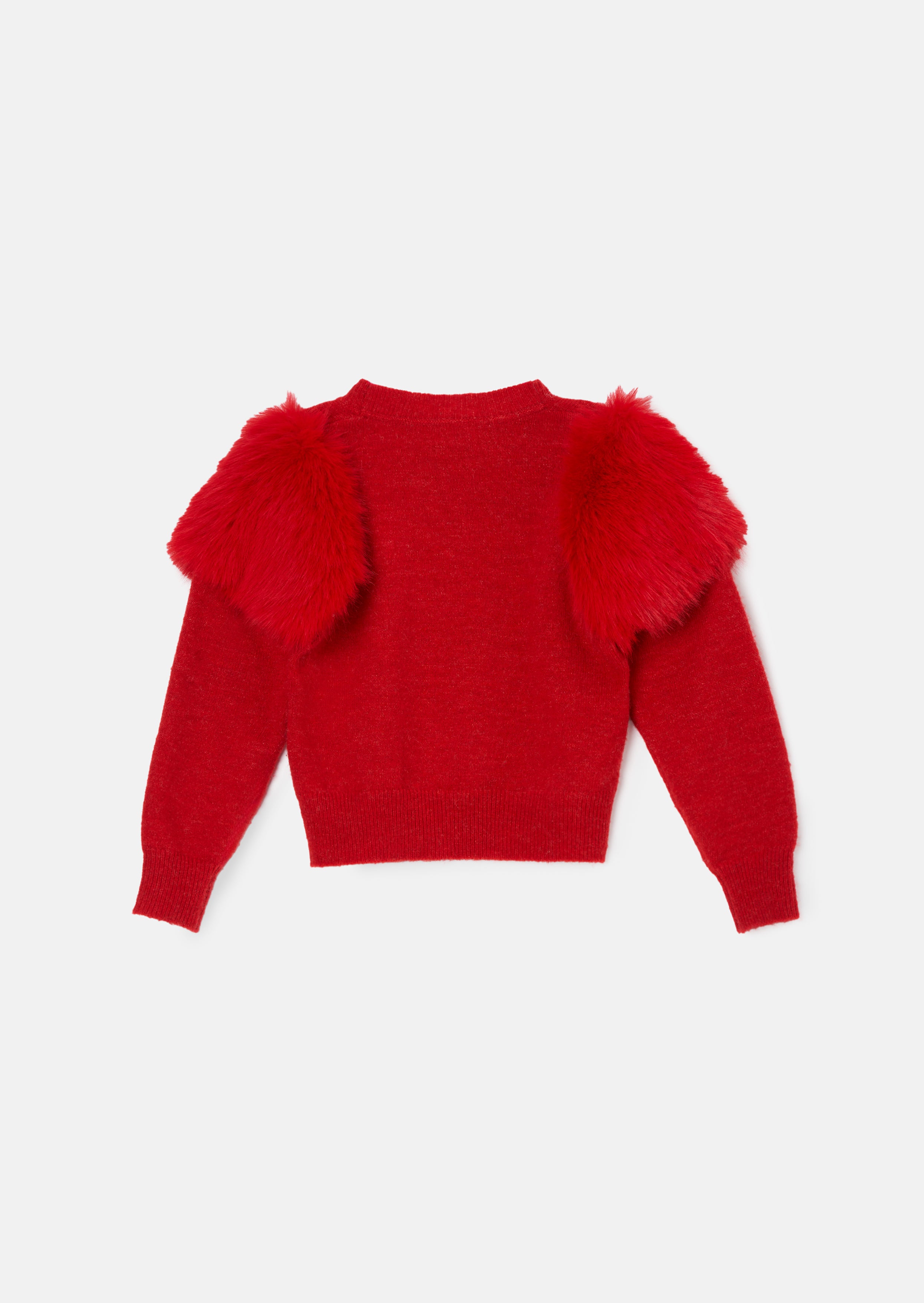 Suzanna Red Fur Shoulder Jumper