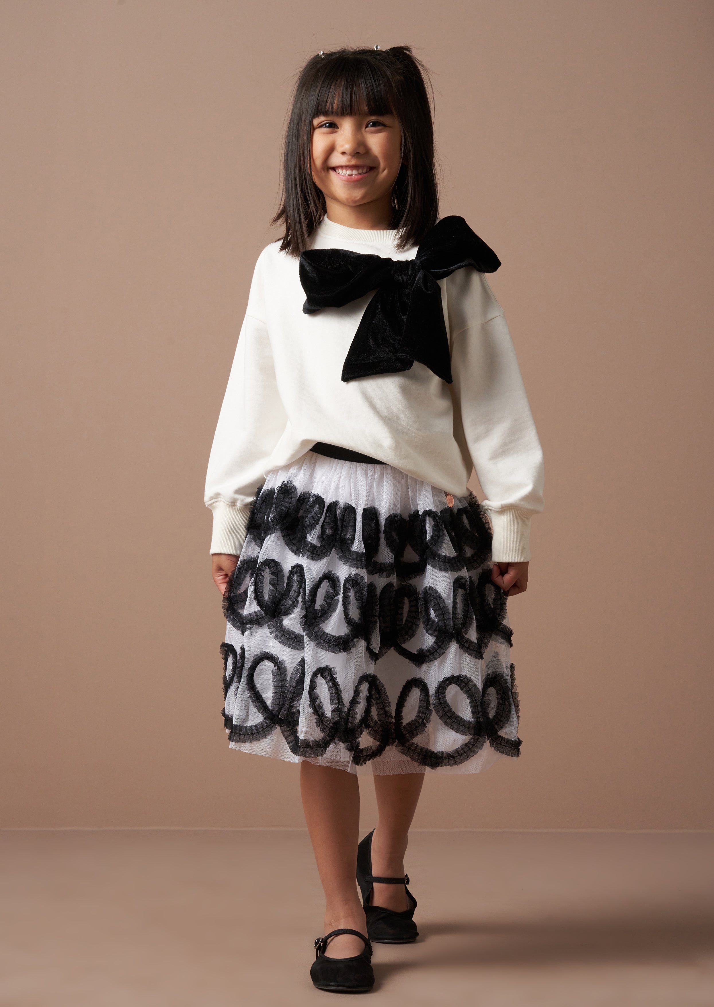 Petra Black Ribbon Bow Skirt