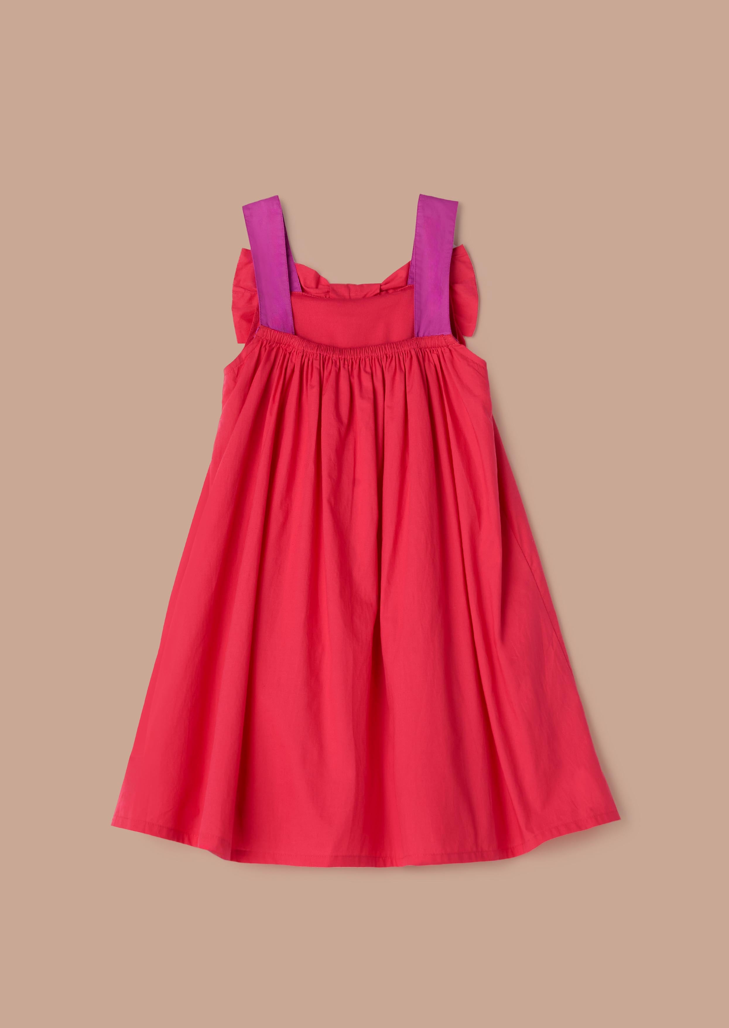 online girls pink bow swing dress