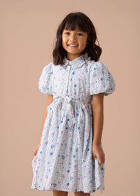 Danni Blue Printed Shirt Dress