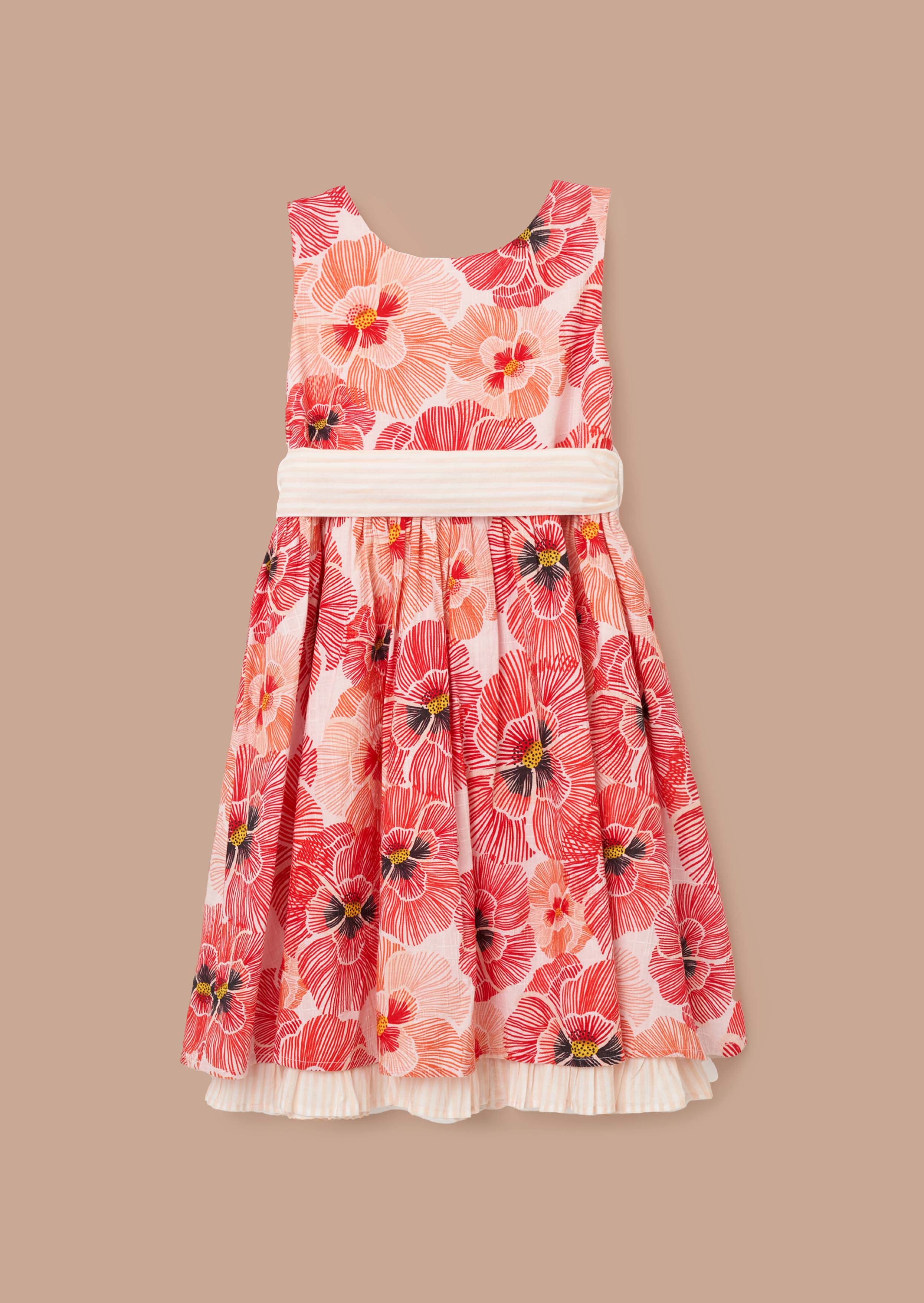 floral girls red printed dress