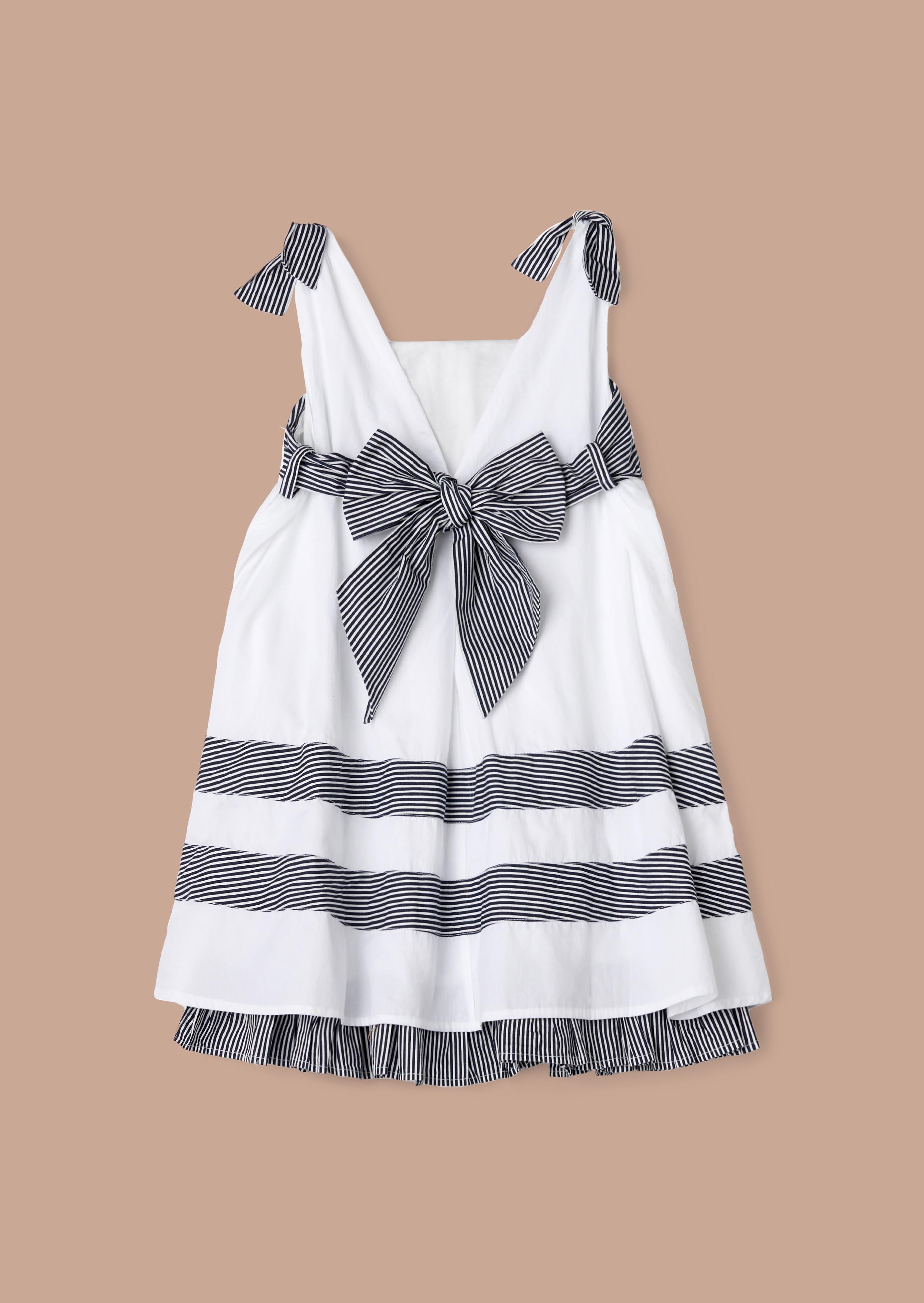 buy white panelled tie shoulder dress