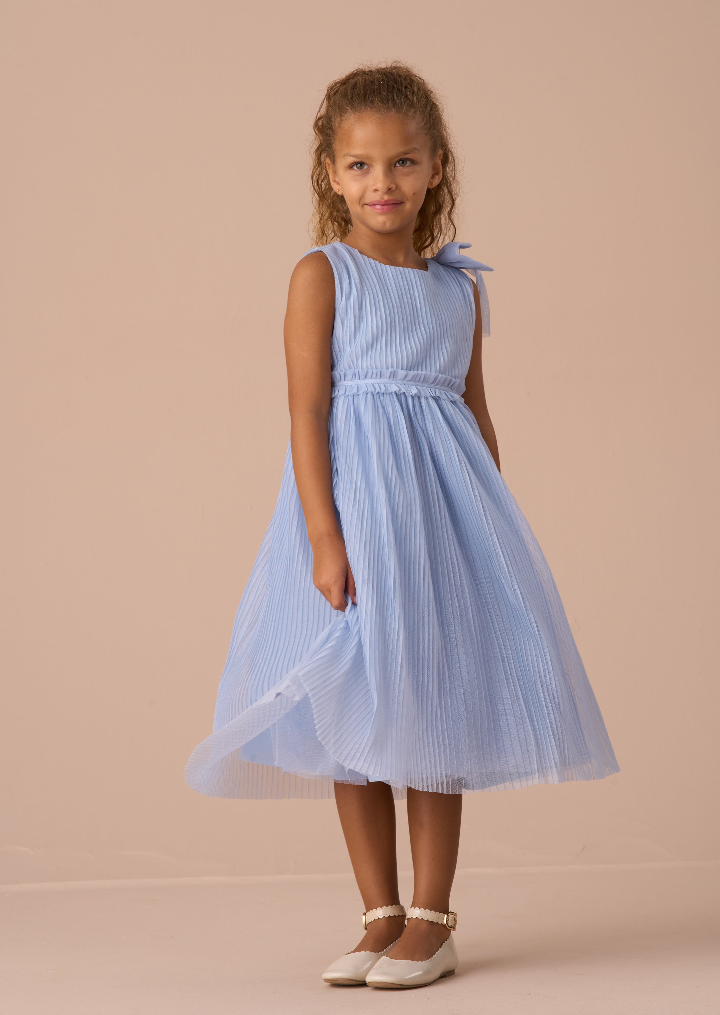 Antonia Blue Tulle Bow Dress