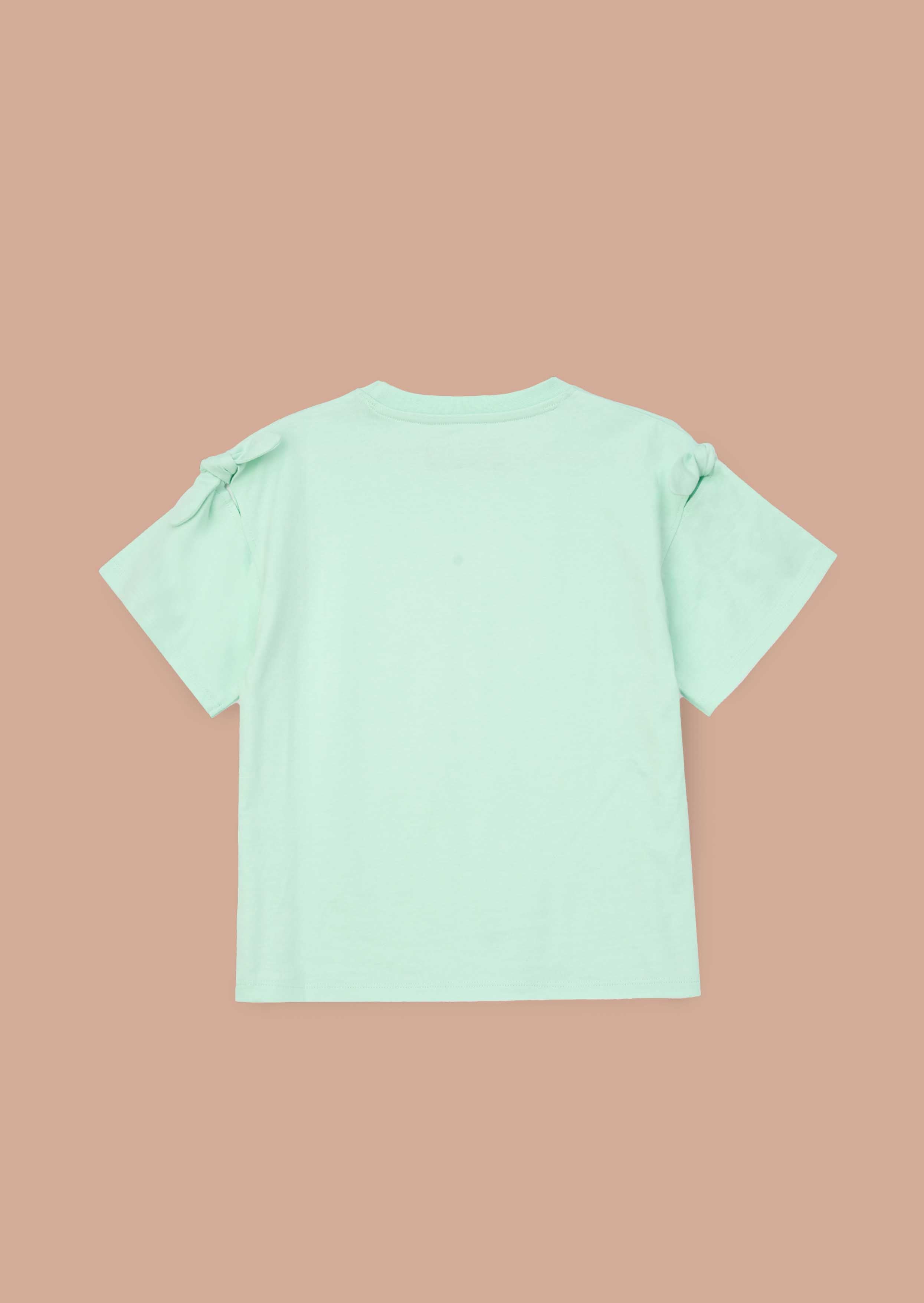 online girls mint tie sleeve top