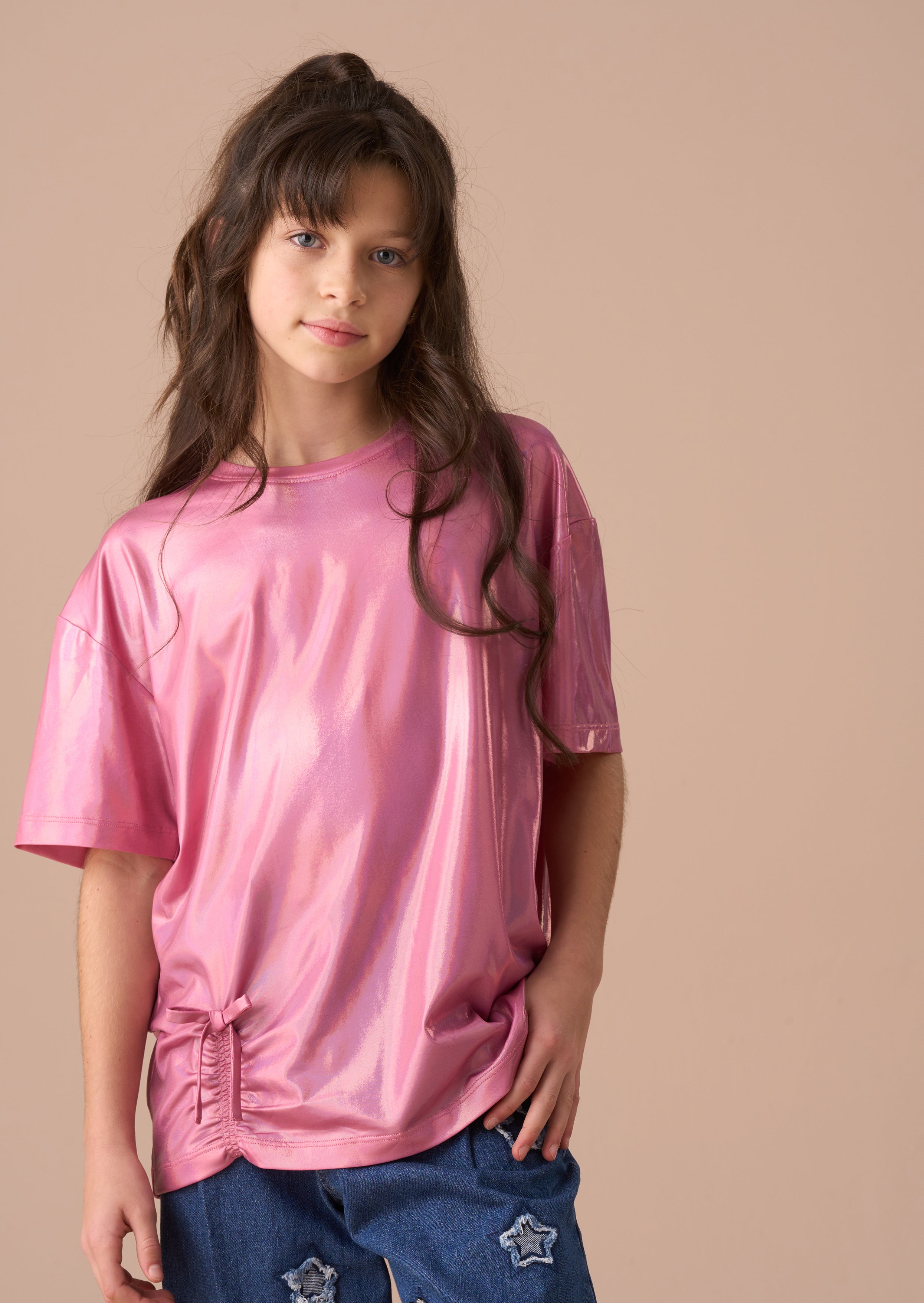 Luna Pink Foil Jersey Top